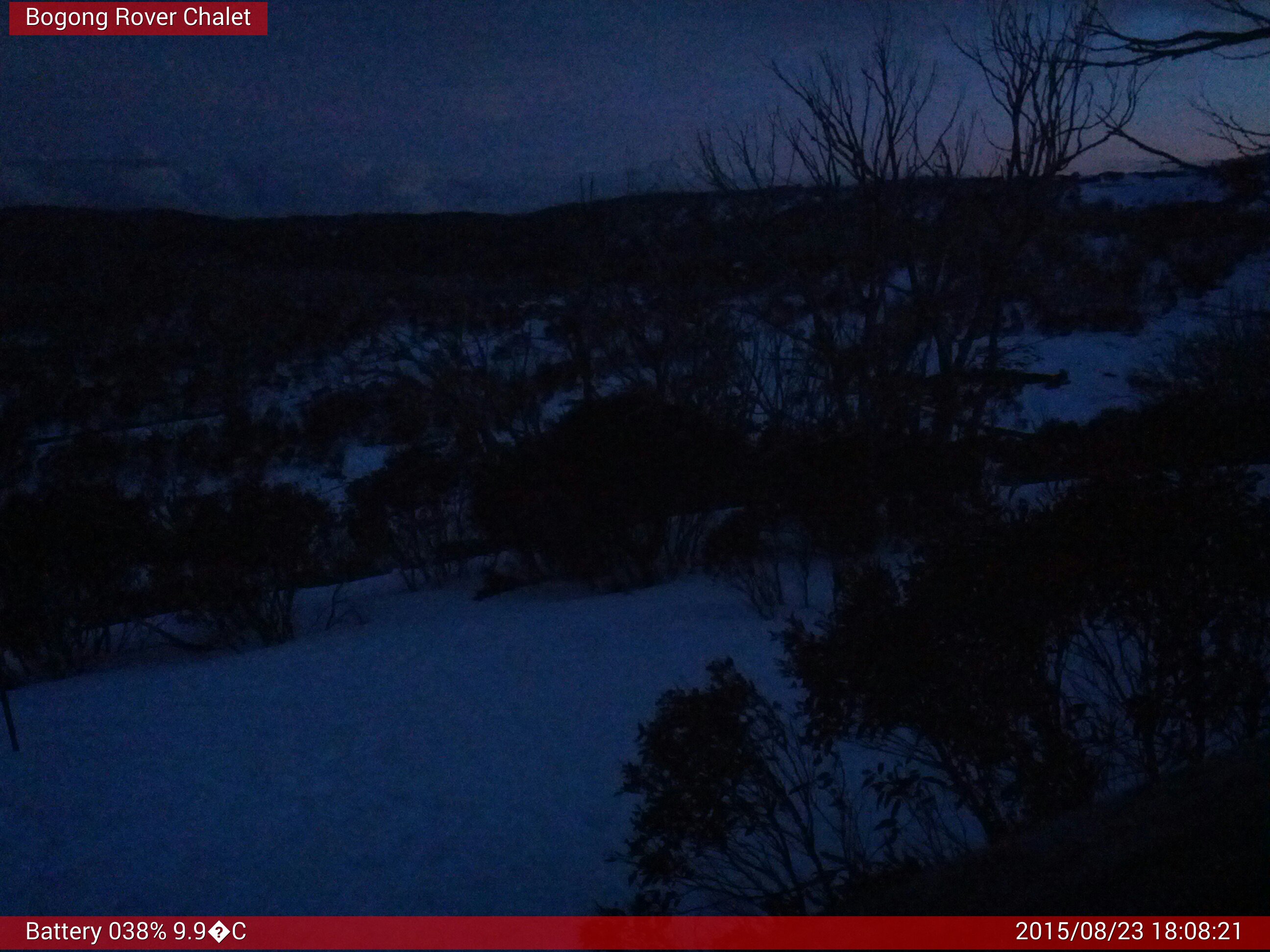 Bogong Web Cam 6:08pm Sunday 23rd of August 2015