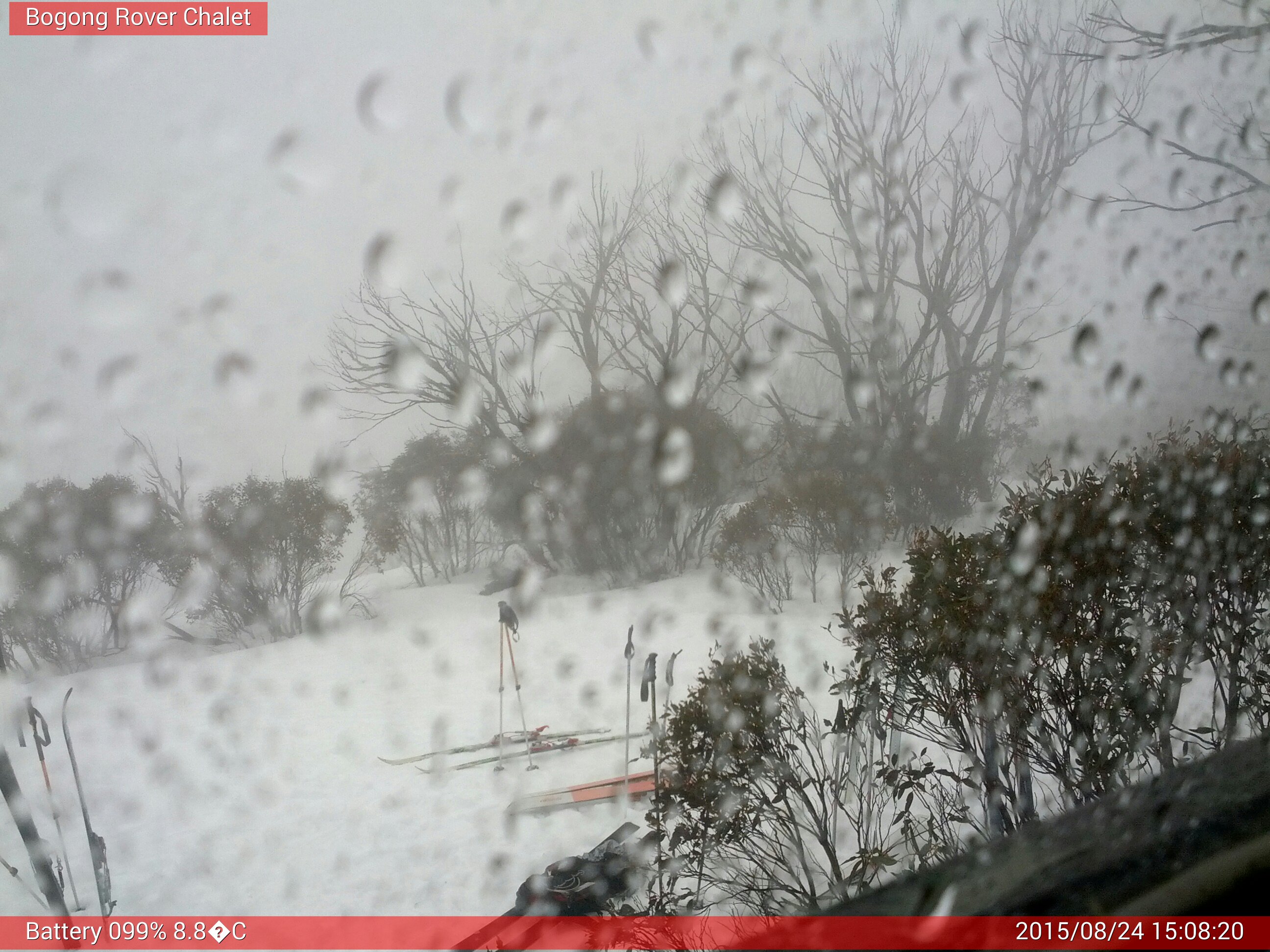 Bogong Web Cam 3:08pm Monday 24th of August 2015