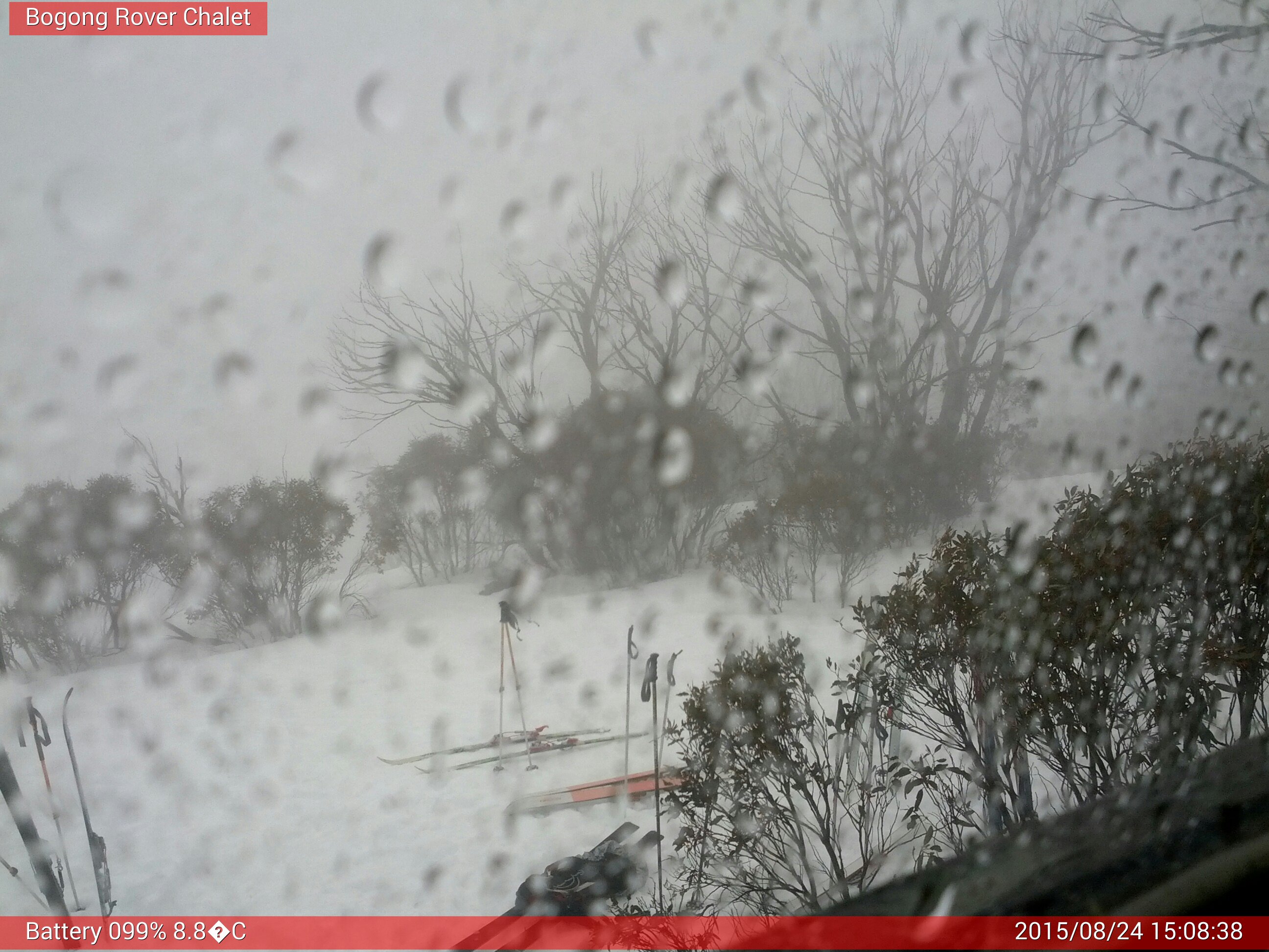 Bogong Web Cam 3:08pm Monday 24th of August 2015