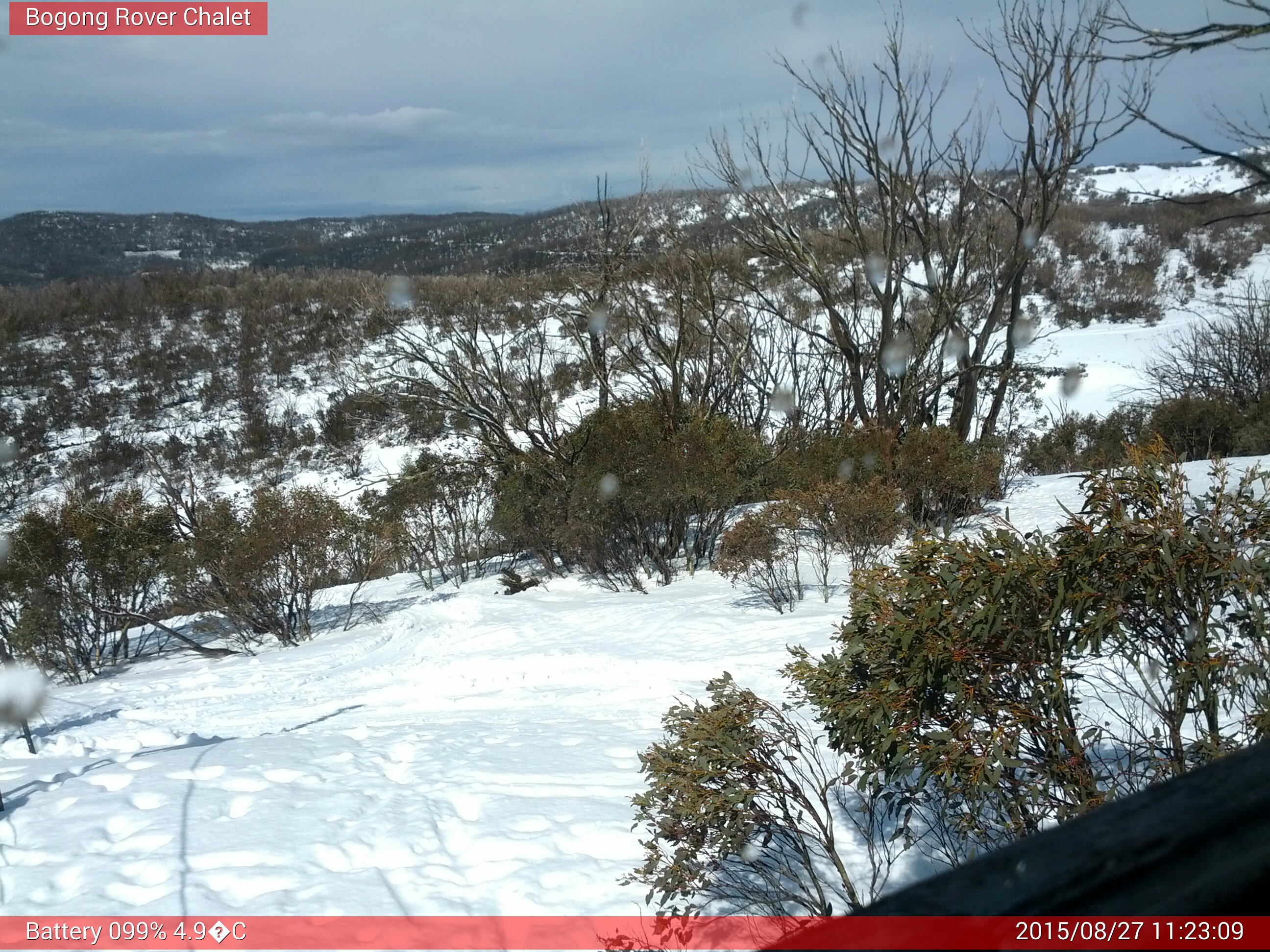 Bogong Web Cam 11:23am Thursday 27th of August 2015