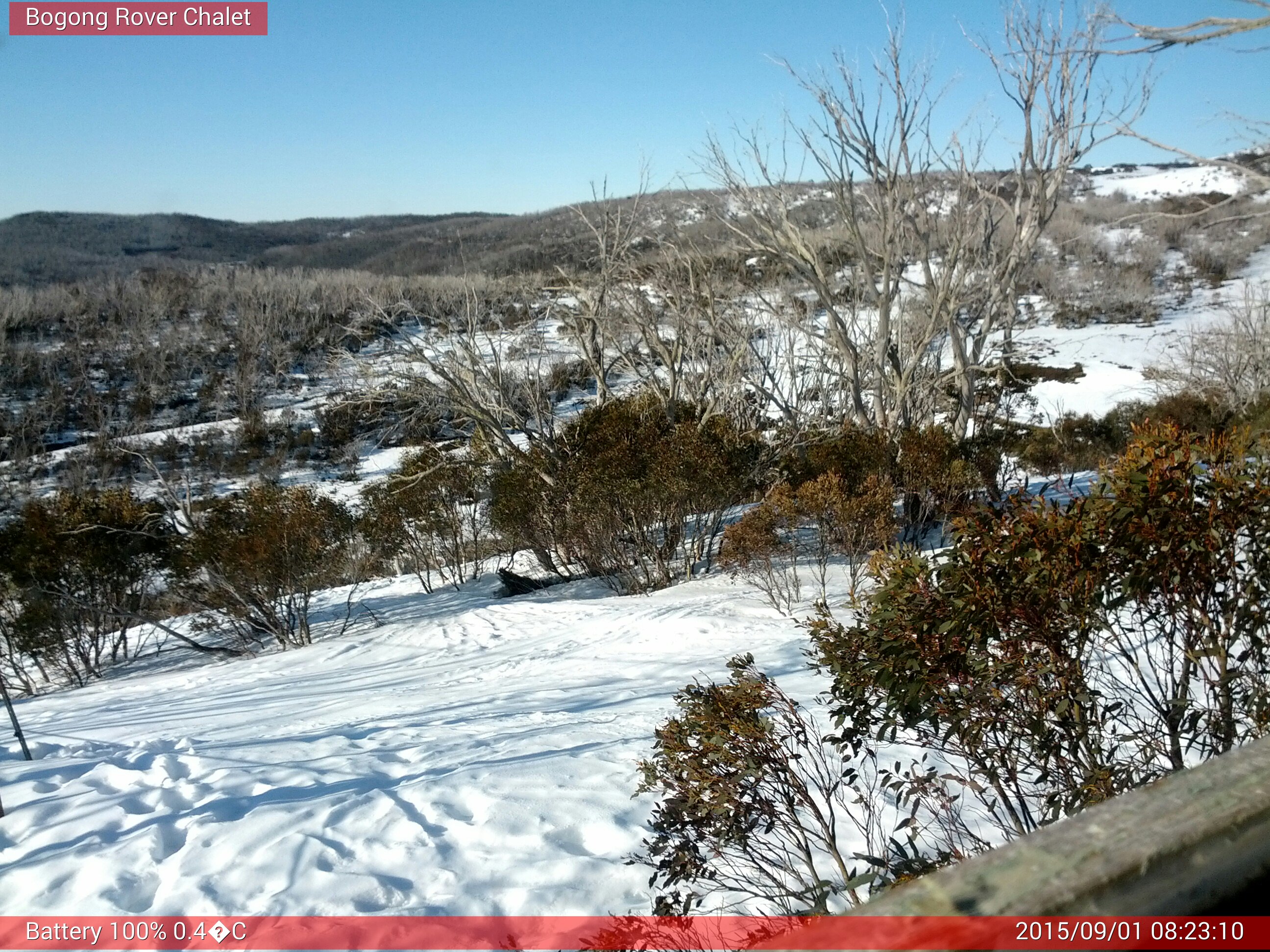 Bogong Web Cam 8:23am Tuesday 1st of September 2015