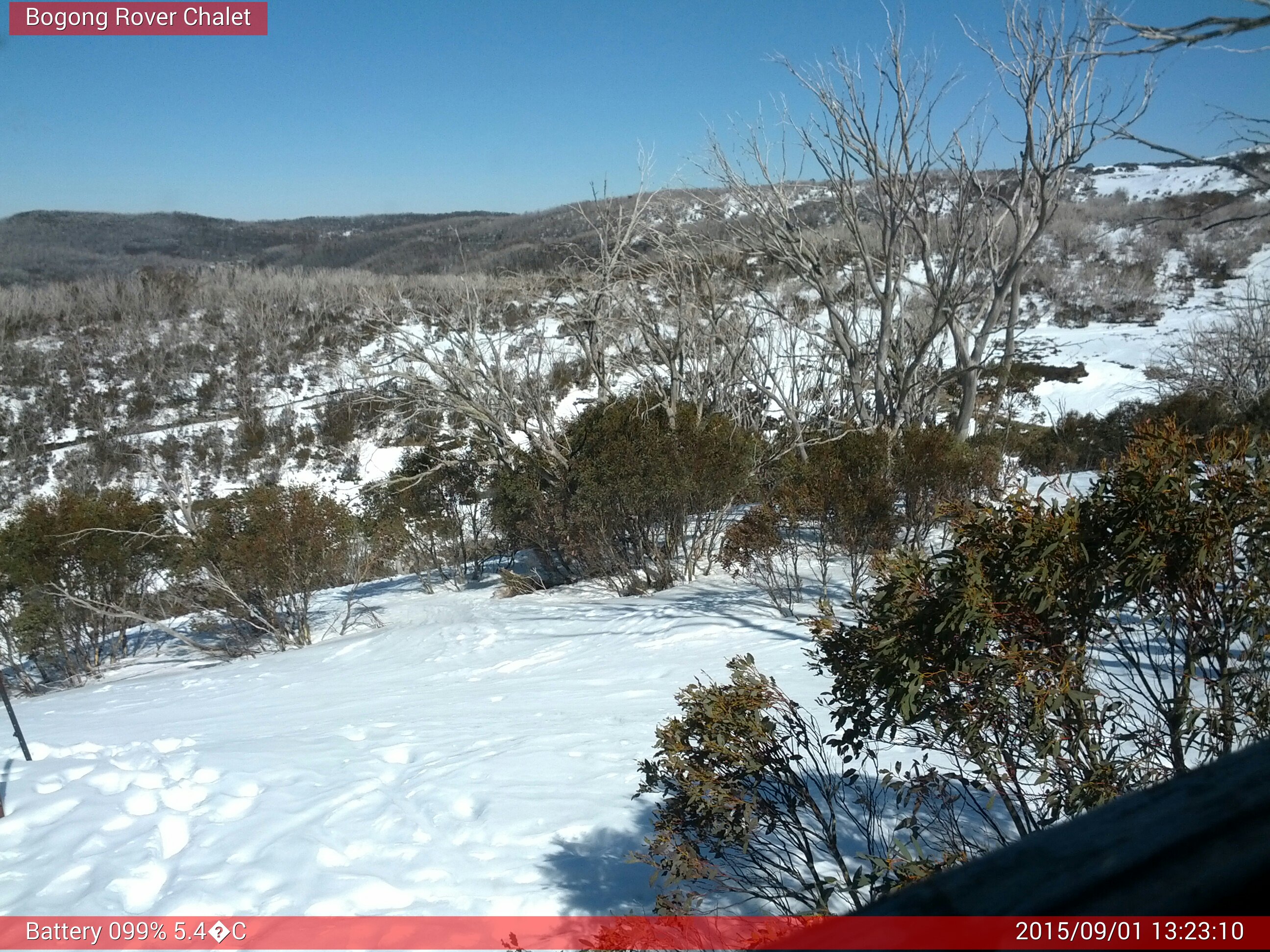 Bogong Web Cam 1:23pm Tuesday 1st of September 2015