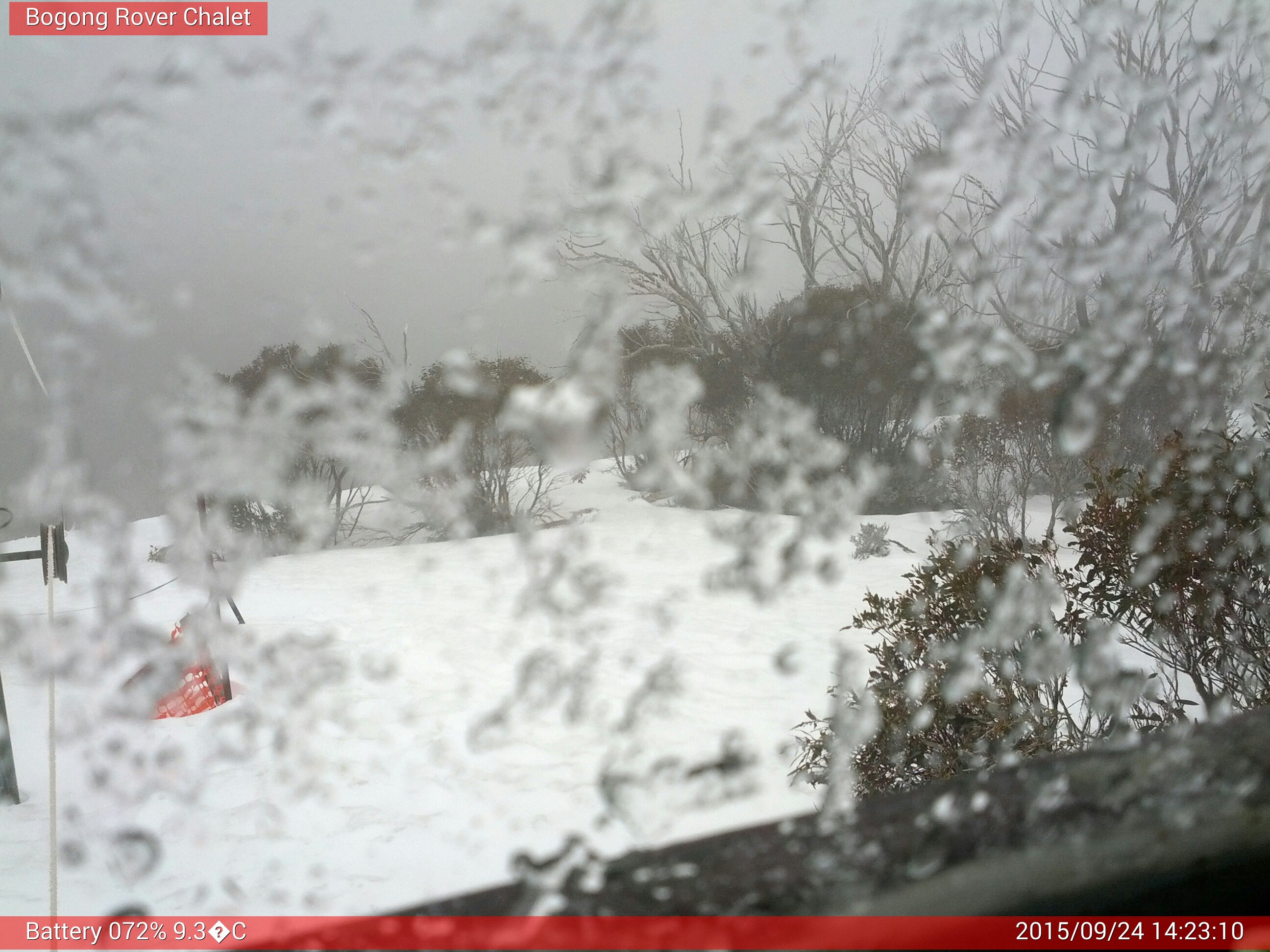 Bogong Web Cam 2:23pm Thursday 24th of September 2015