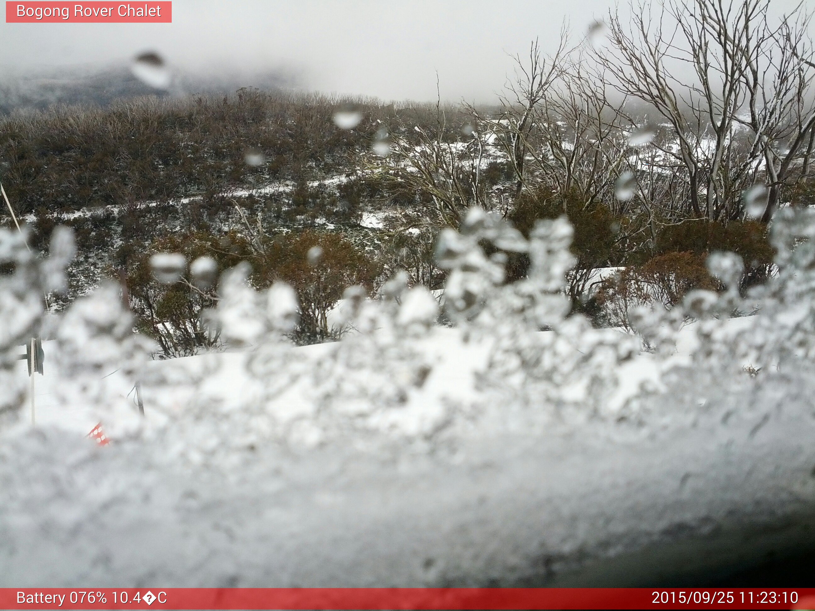 Bogong Web Cam 11:23am Friday 25th of September 2015