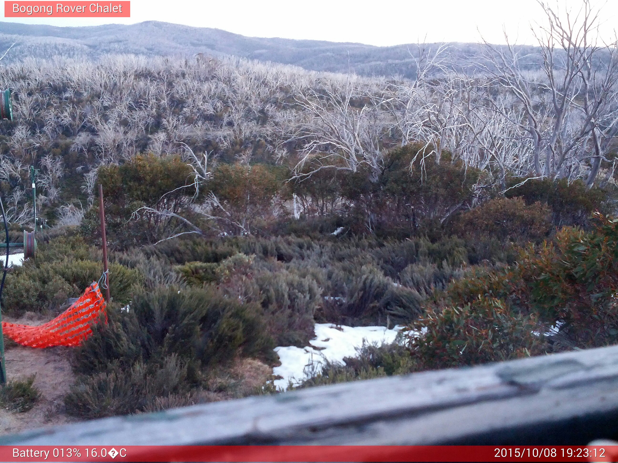 Bogong Web Cam 7:23pm Thursday 8th of October 2015