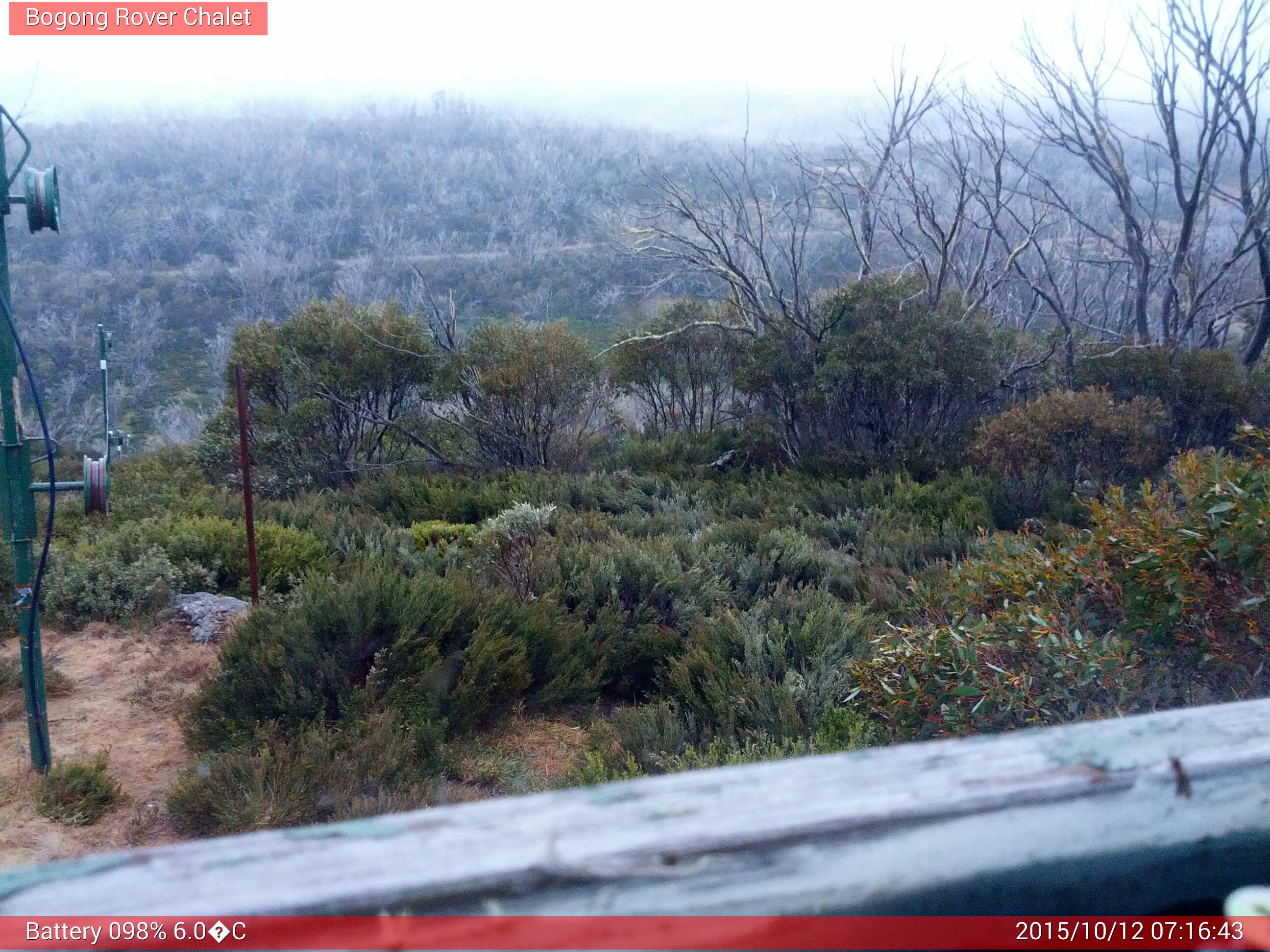 Bogong Web Cam 7:16am Monday 12th of October 2015