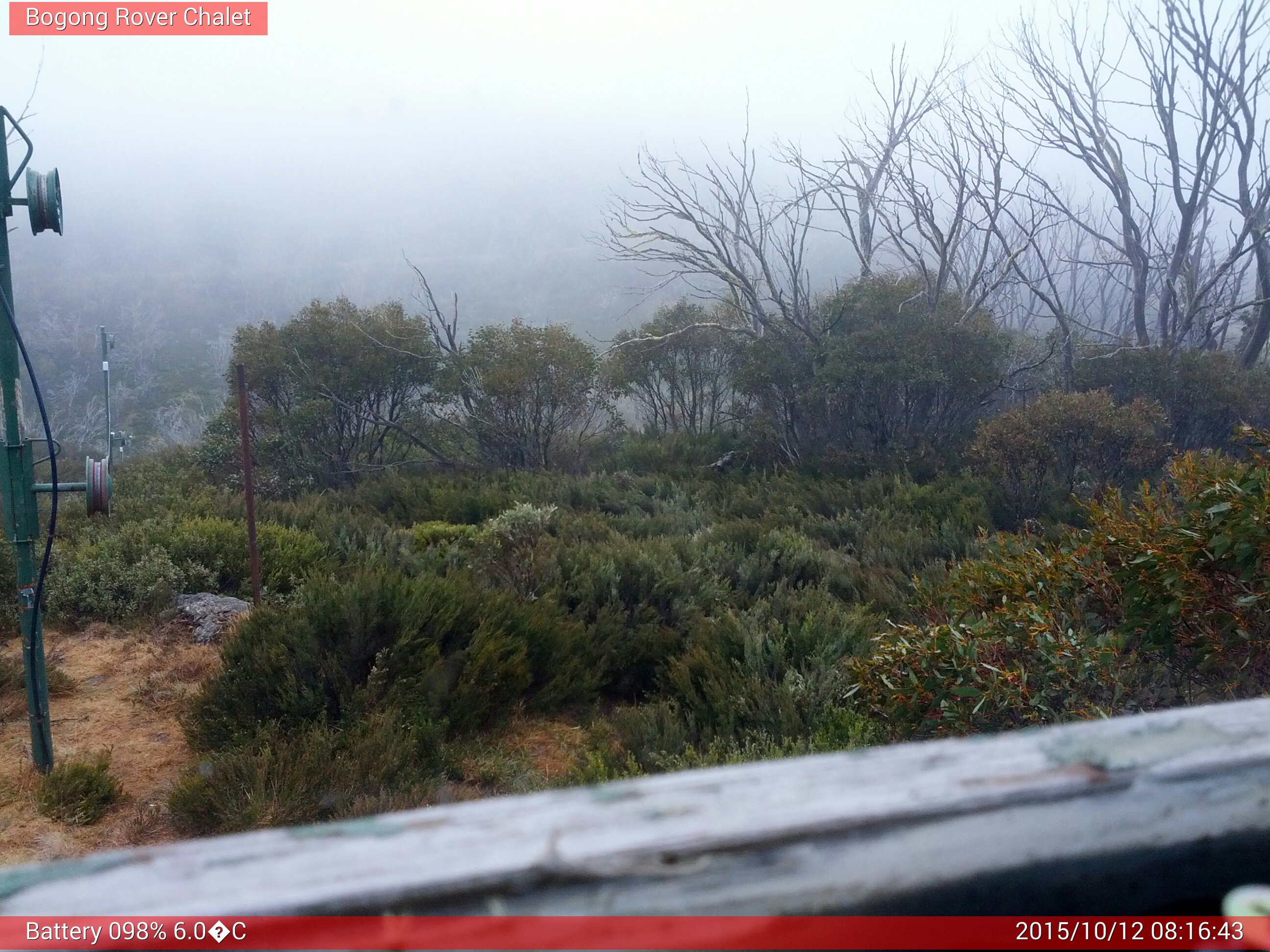 Bogong Web Cam 8:16am Monday 12th of October 2015