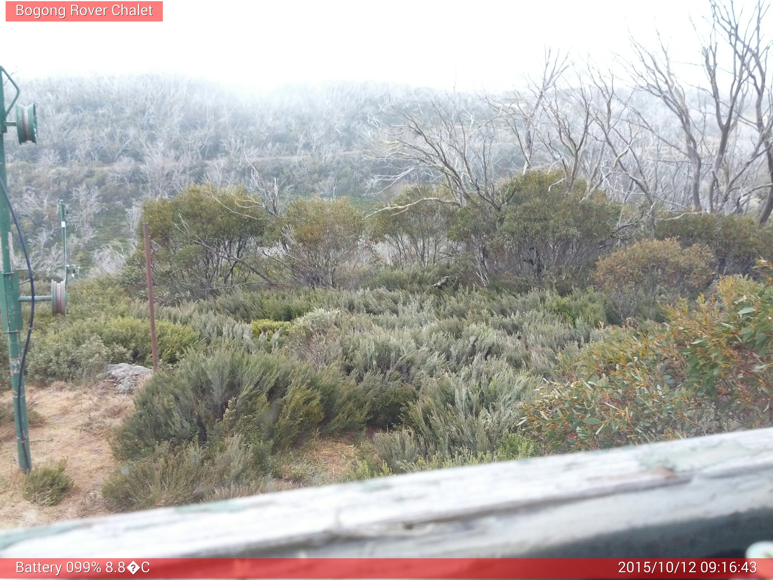 Bogong Web Cam 9:16am Monday 12th of October 2015