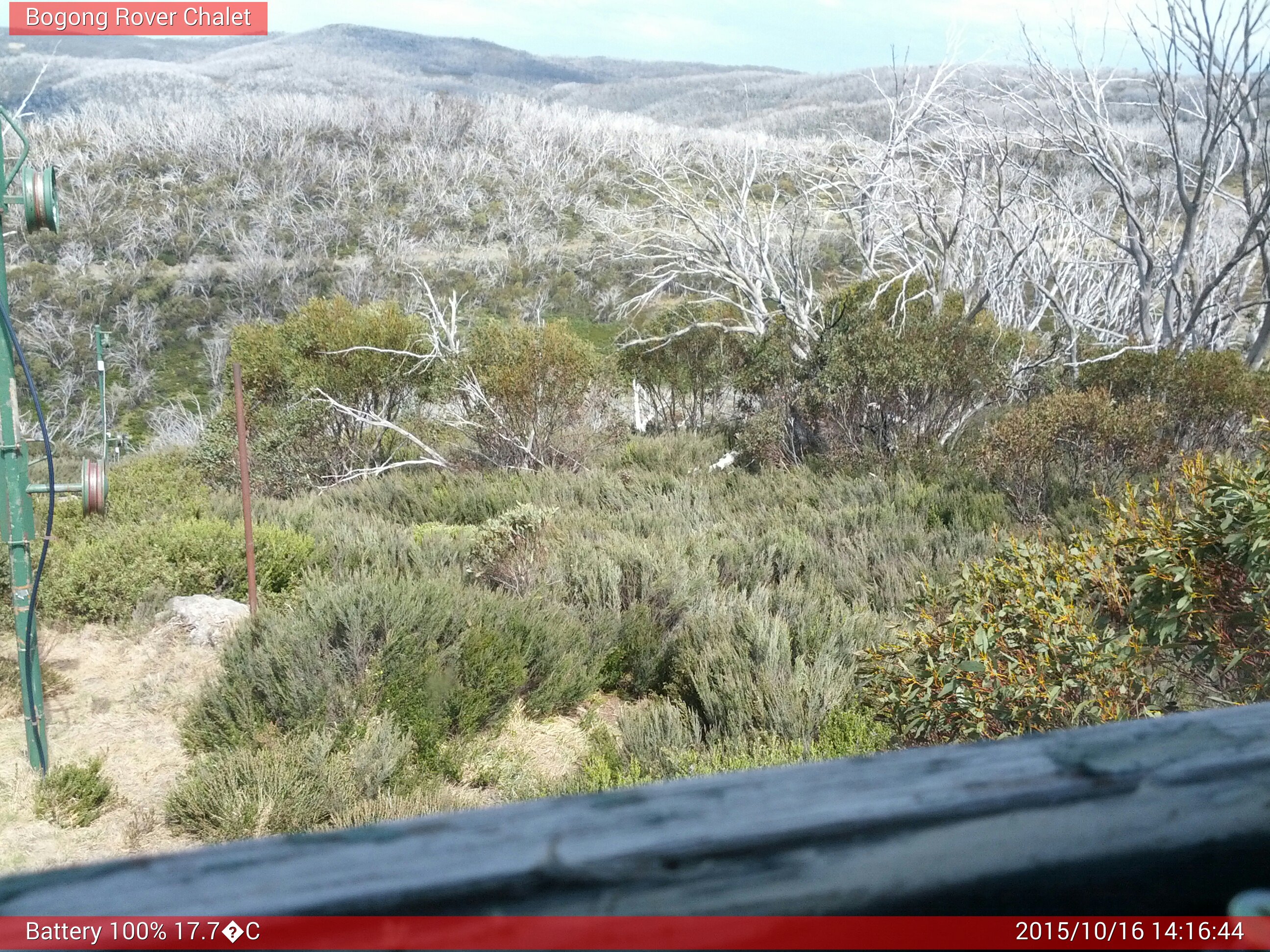 Bogong Web Cam 2:16pm Friday 16th of October 2015