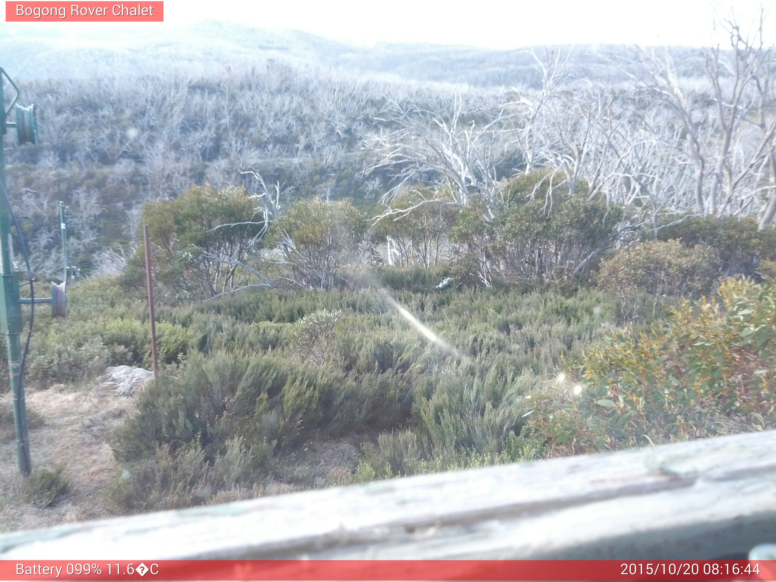 Bogong Web Cam 8:16am Tuesday 20th of October 2015