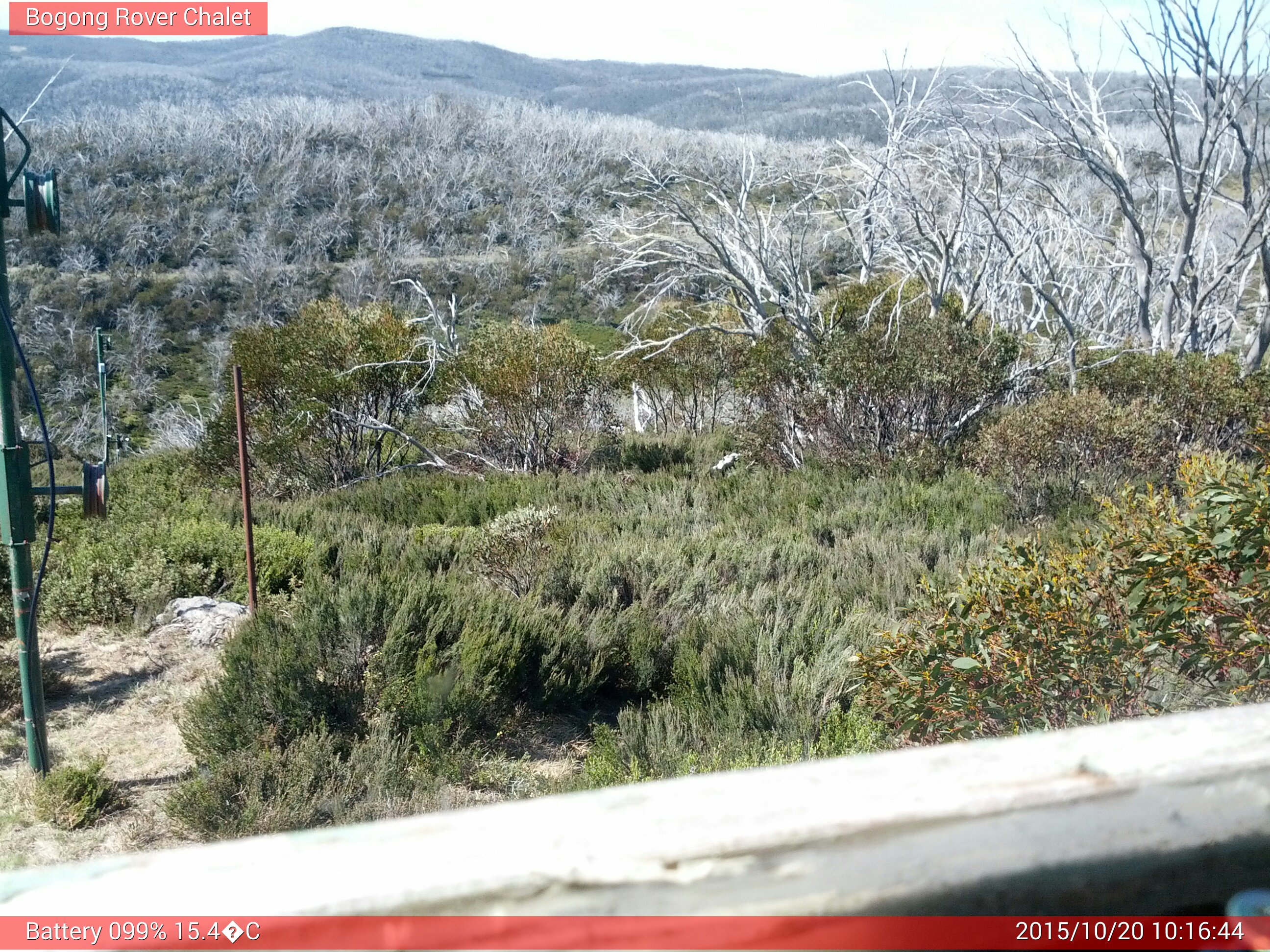 Bogong Web Cam 10:16am Tuesday 20th of October 2015