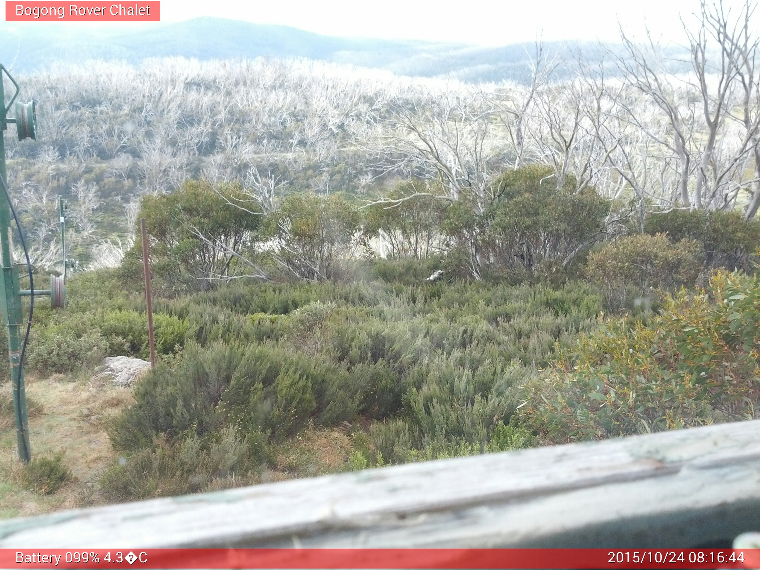 Bogong Web Cam 8:16am Saturday 24th of October 2015