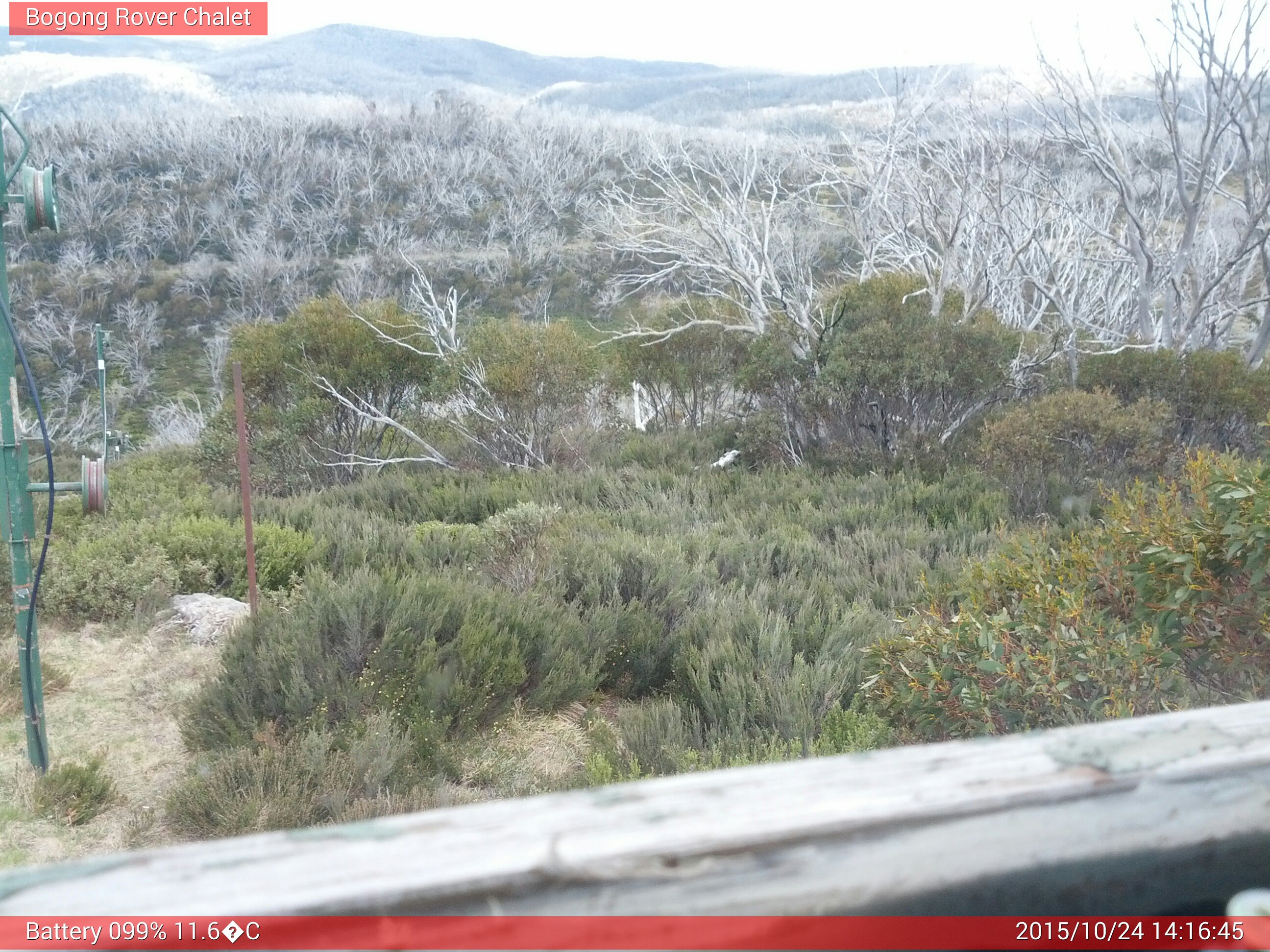 Bogong Web Cam 2:16pm Saturday 24th of October 2015