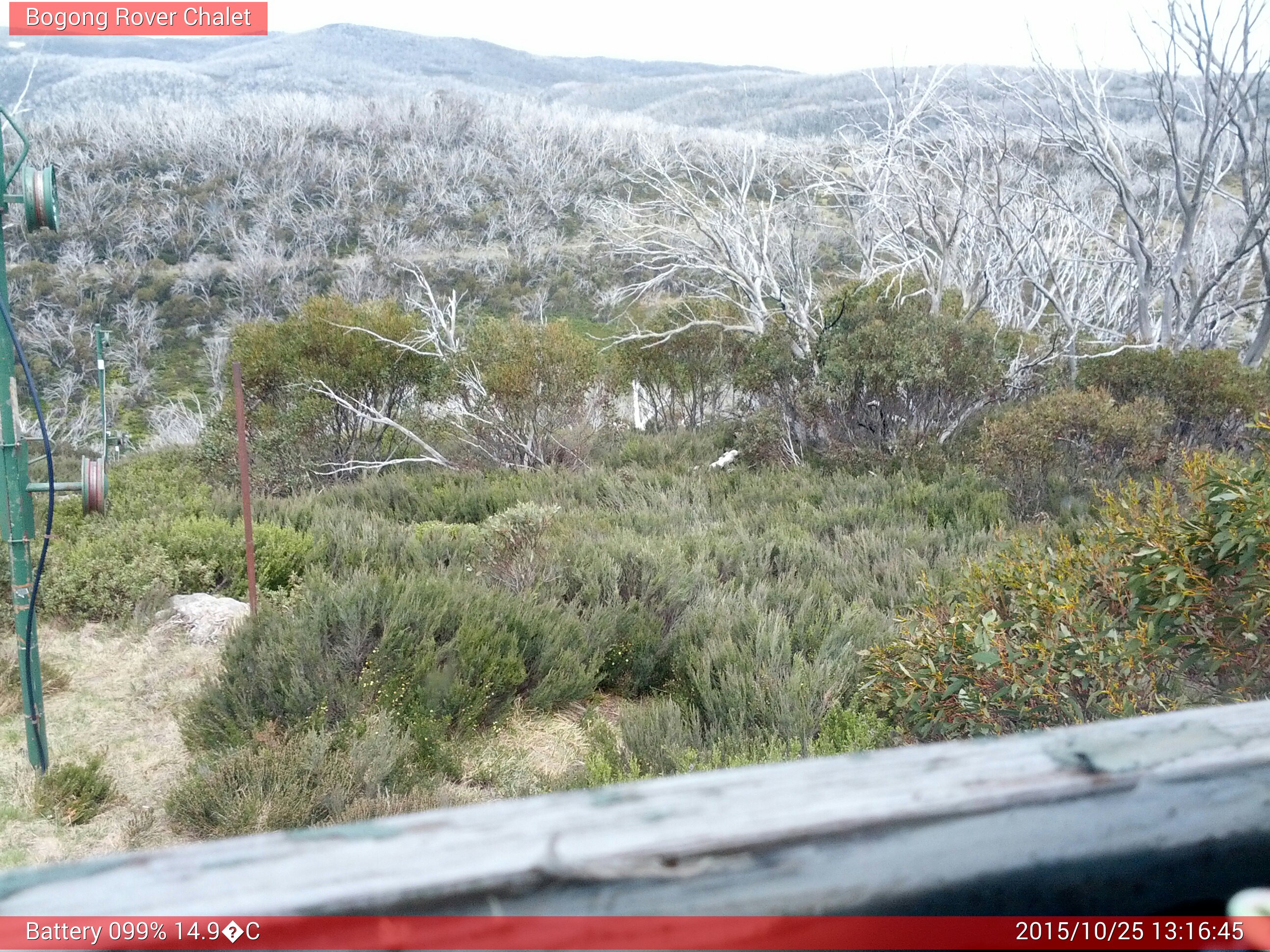 Bogong Web Cam 1:16pm Sunday 25th of October 2015