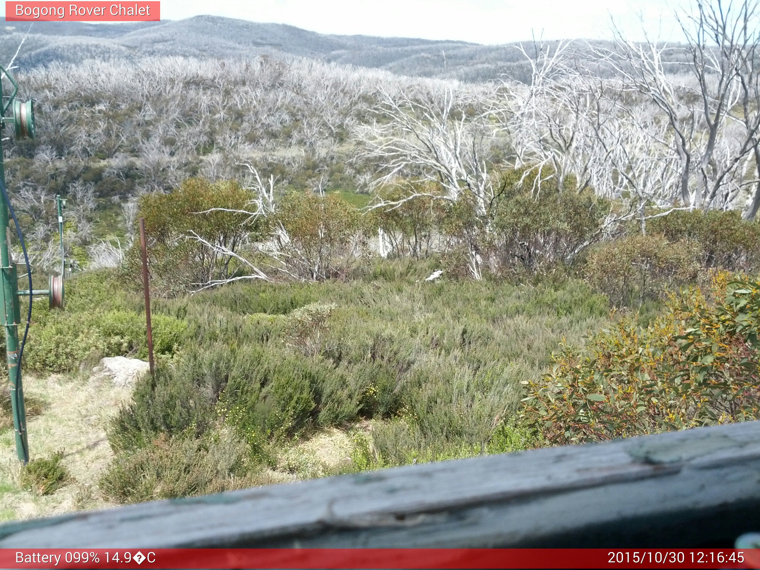 Bogong Web Cam 12:16pm Friday 30th of October 2015