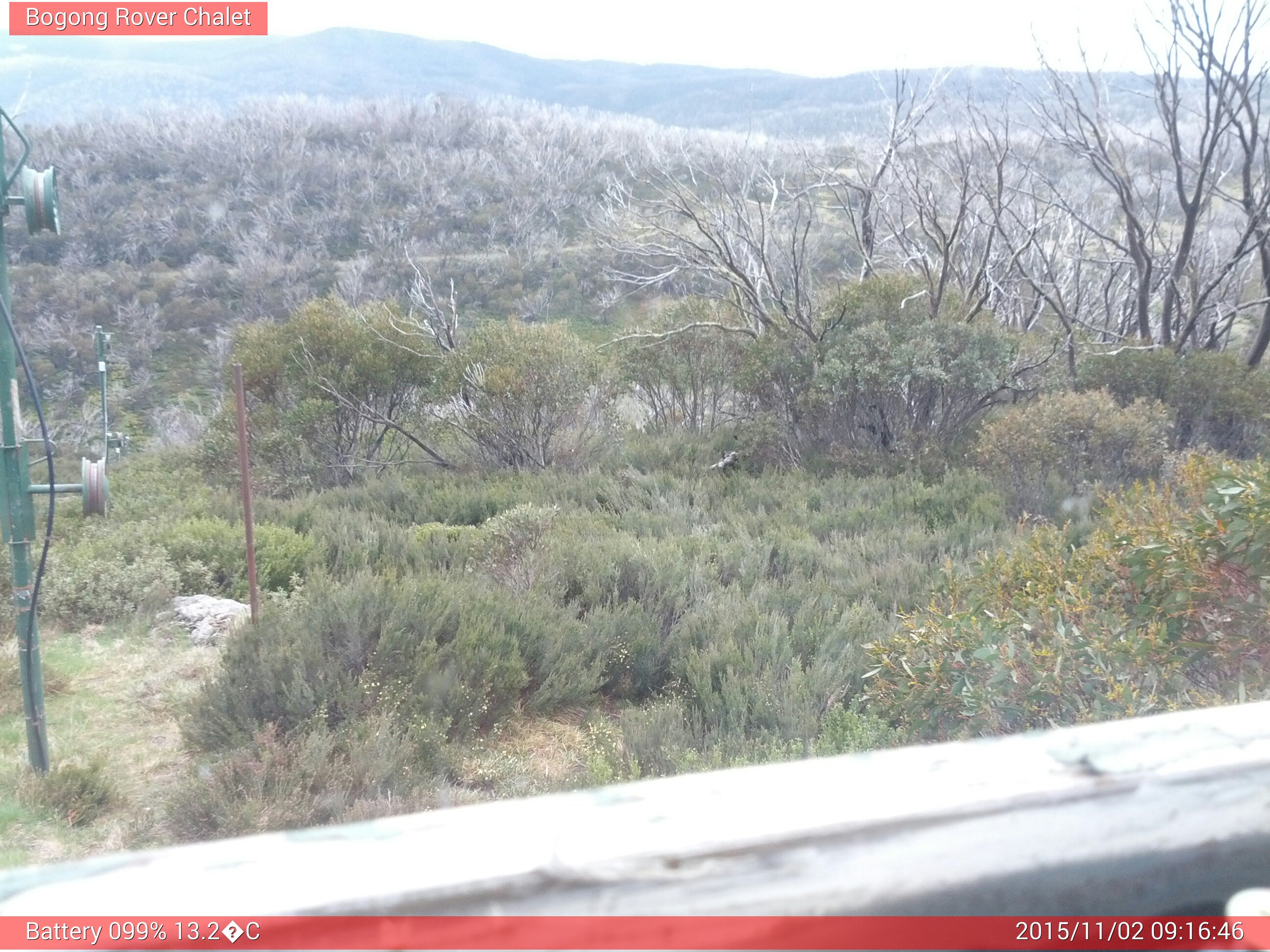 Bogong Web Cam 9:16am Monday 2nd of November 2015