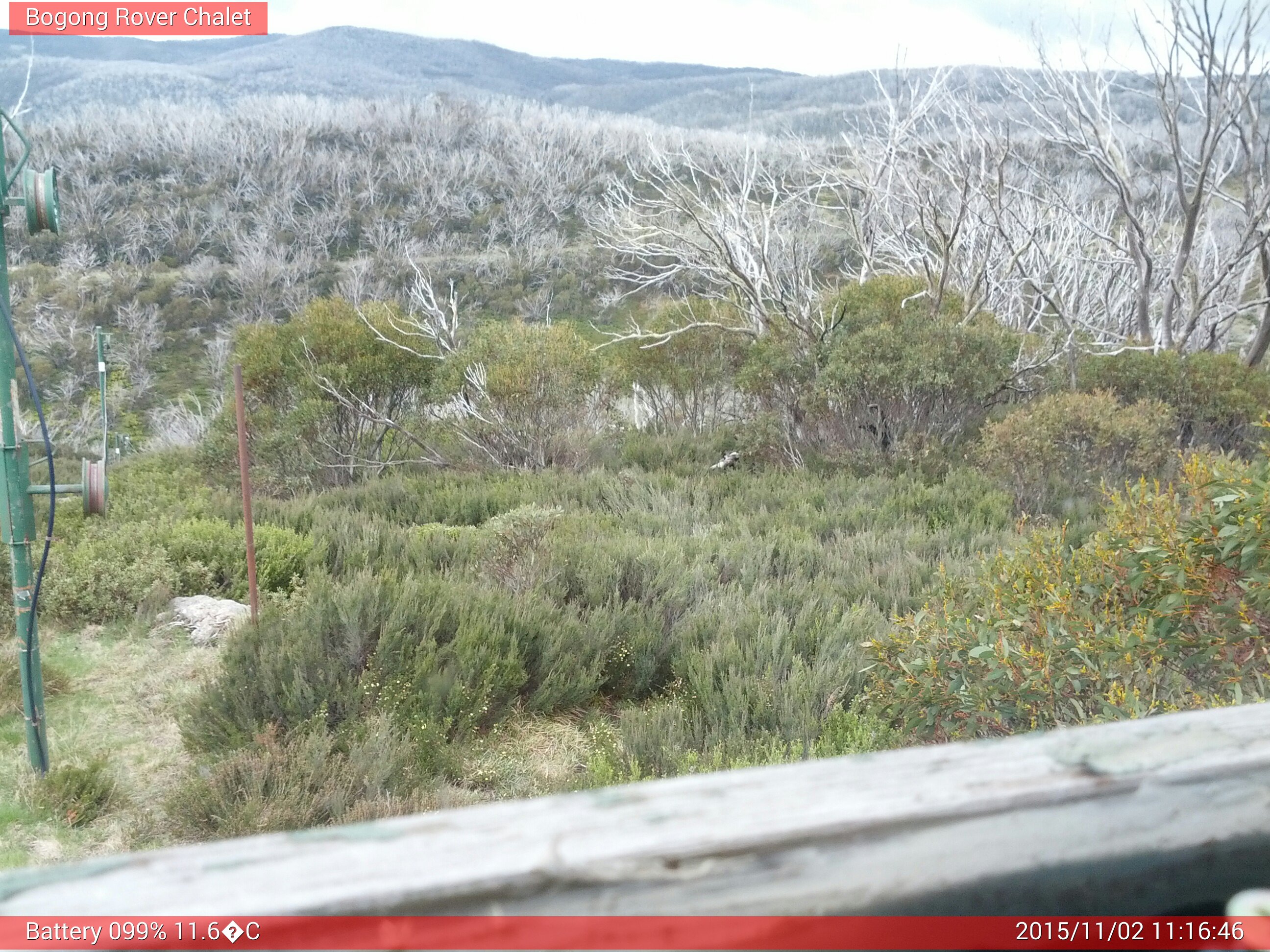 Bogong Web Cam 11:16am Monday 2nd of November 2015