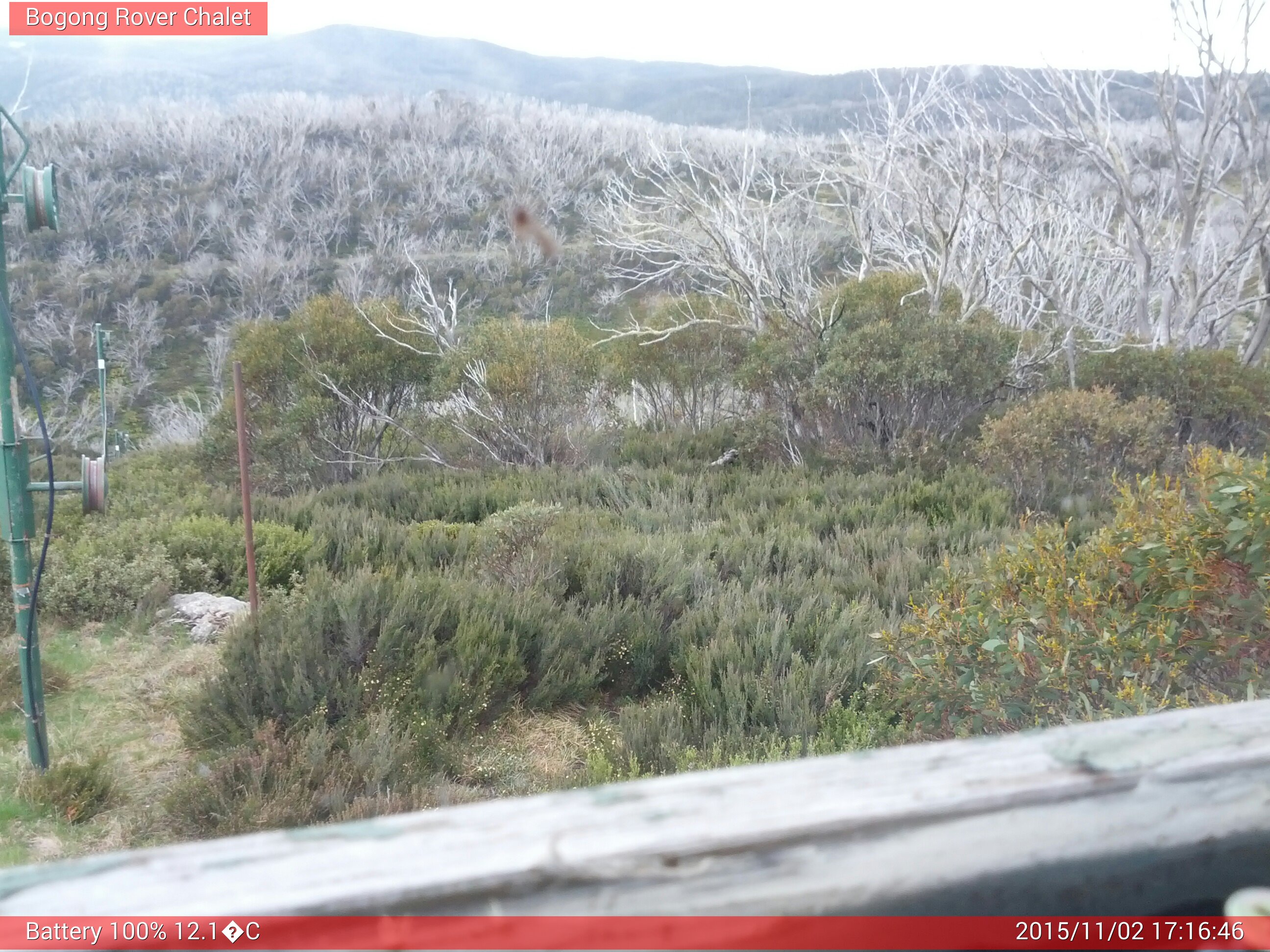 Bogong Web Cam 5:16pm Monday 2nd of November 2015