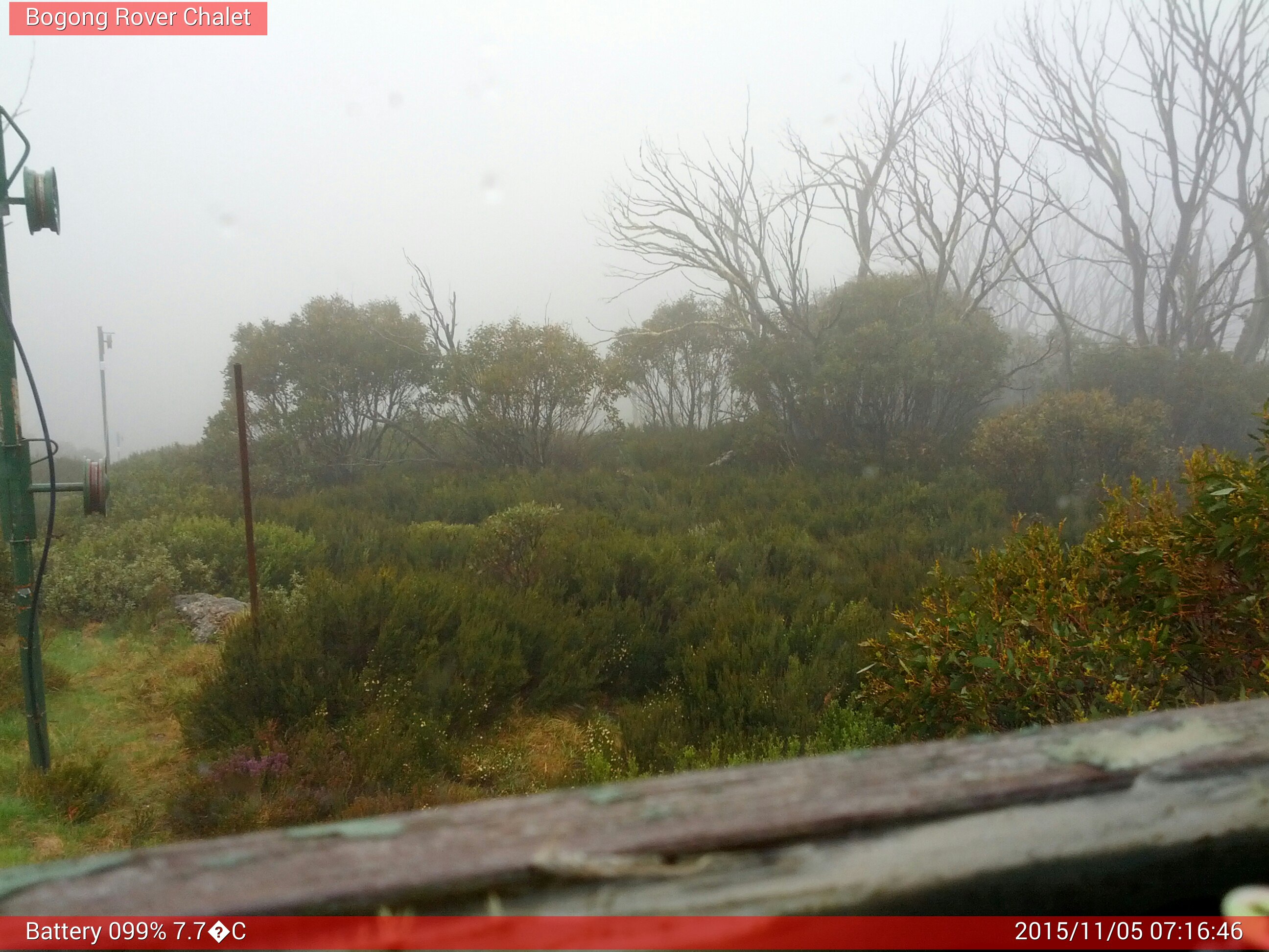 Bogong Web Cam 7:16am Thursday 5th of November 2015