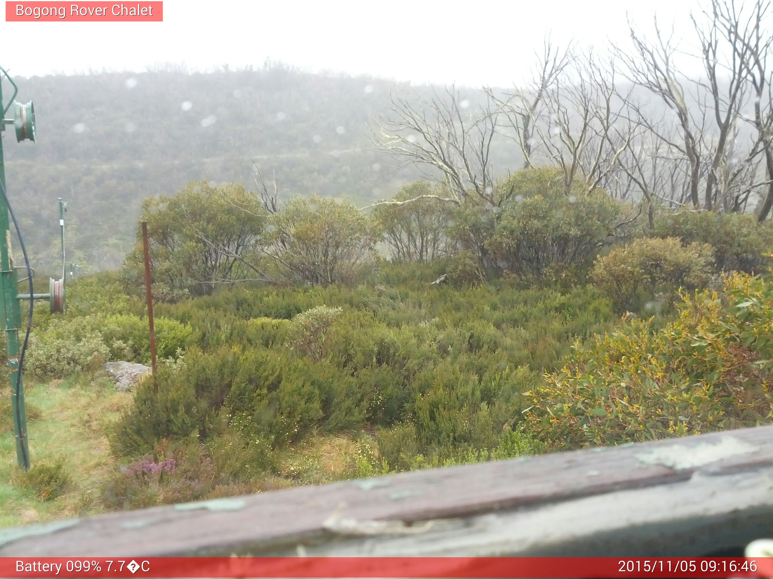 Bogong Web Cam 9:16am Thursday 5th of November 2015