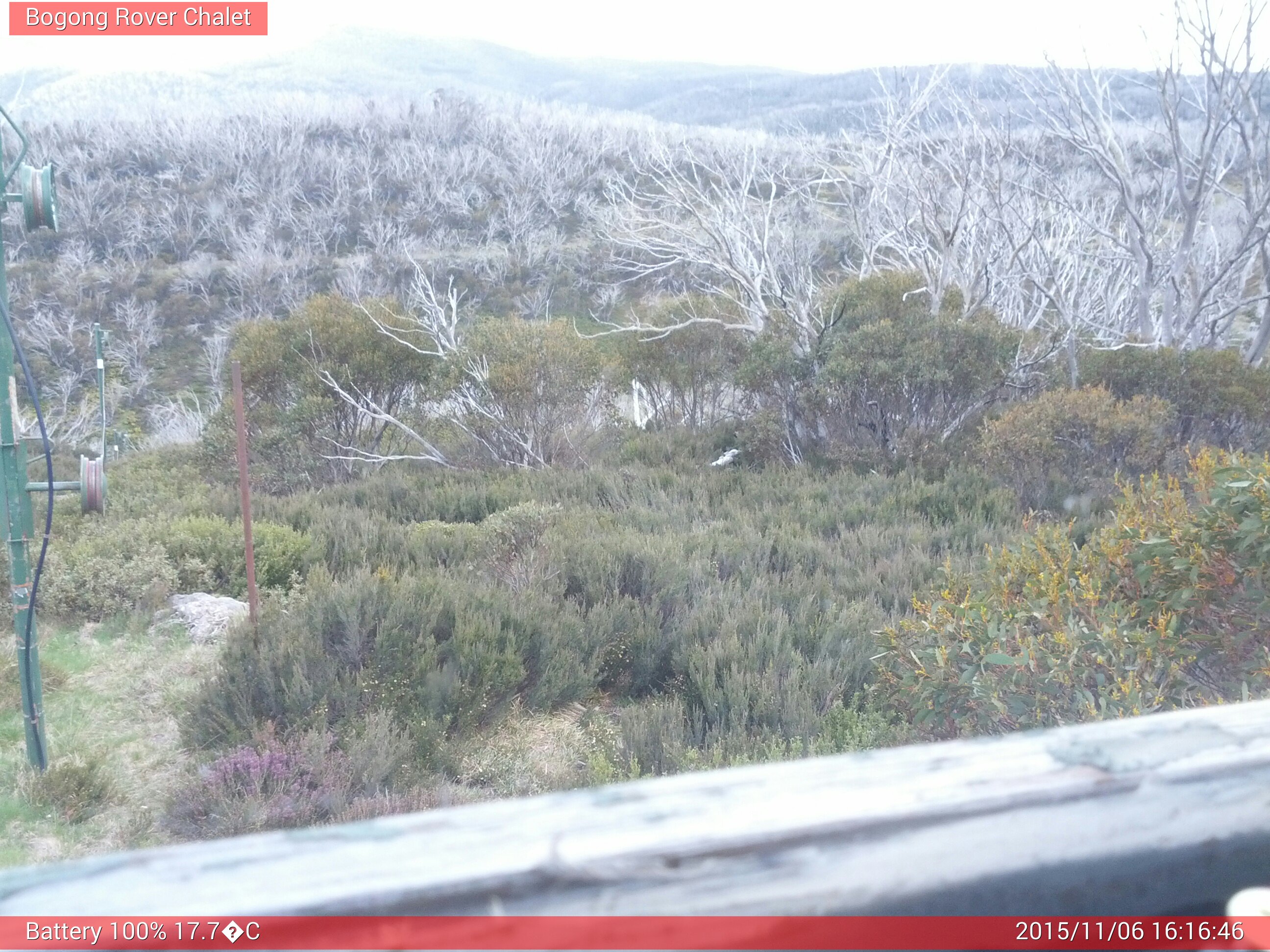 Bogong Web Cam 4:16pm Friday 6th of November 2015