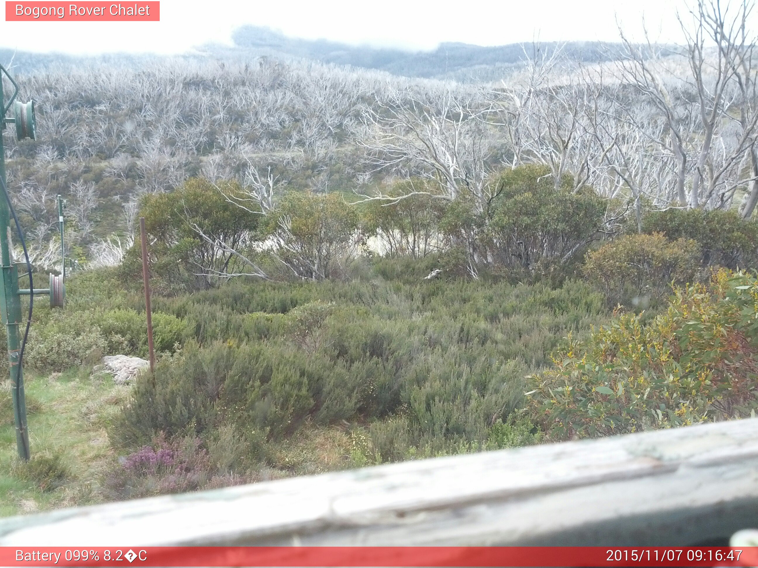 Bogong Web Cam 9:16am Saturday 7th of November 2015