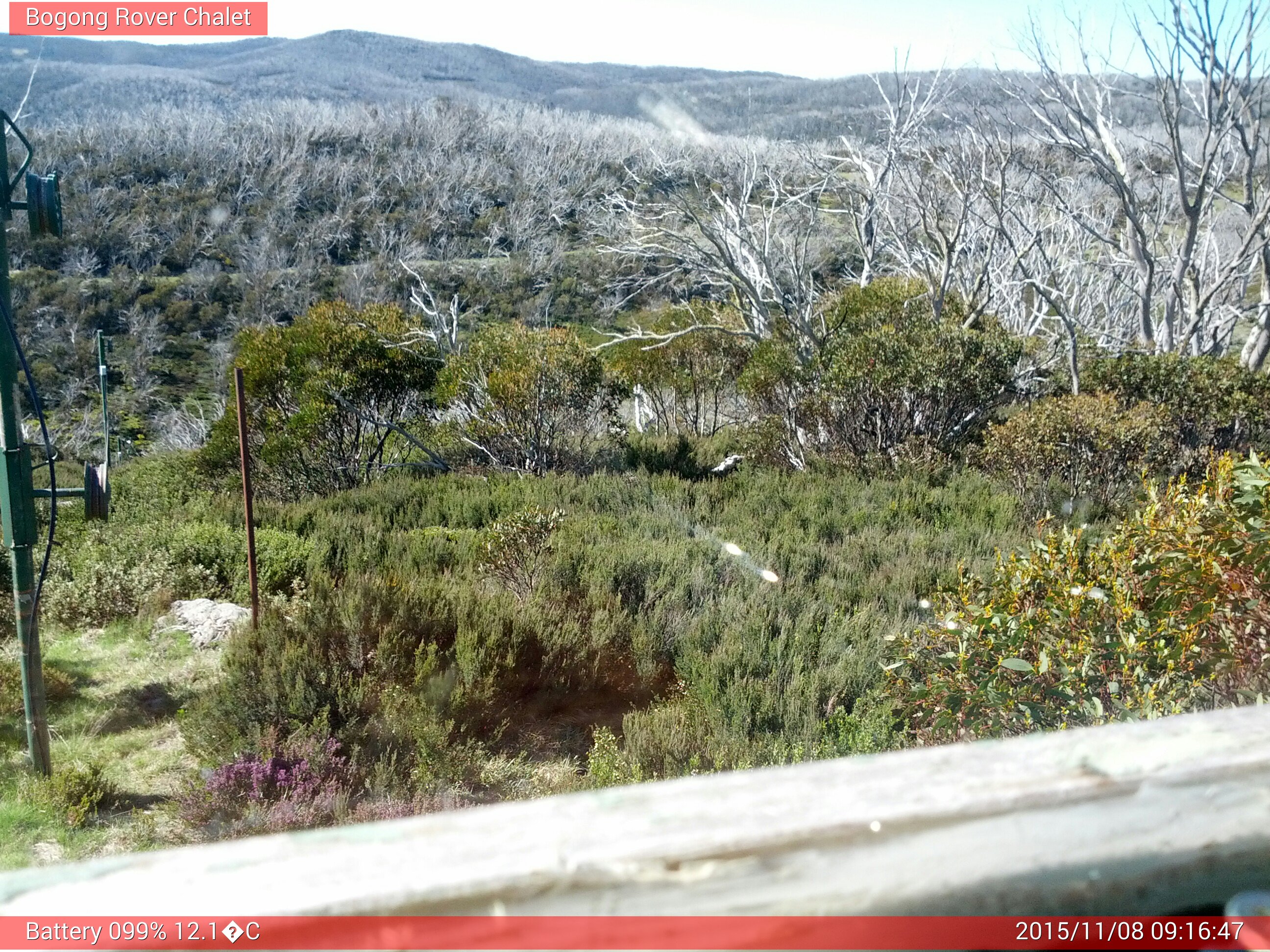 Bogong Web Cam 9:16am Sunday 8th of November 2015