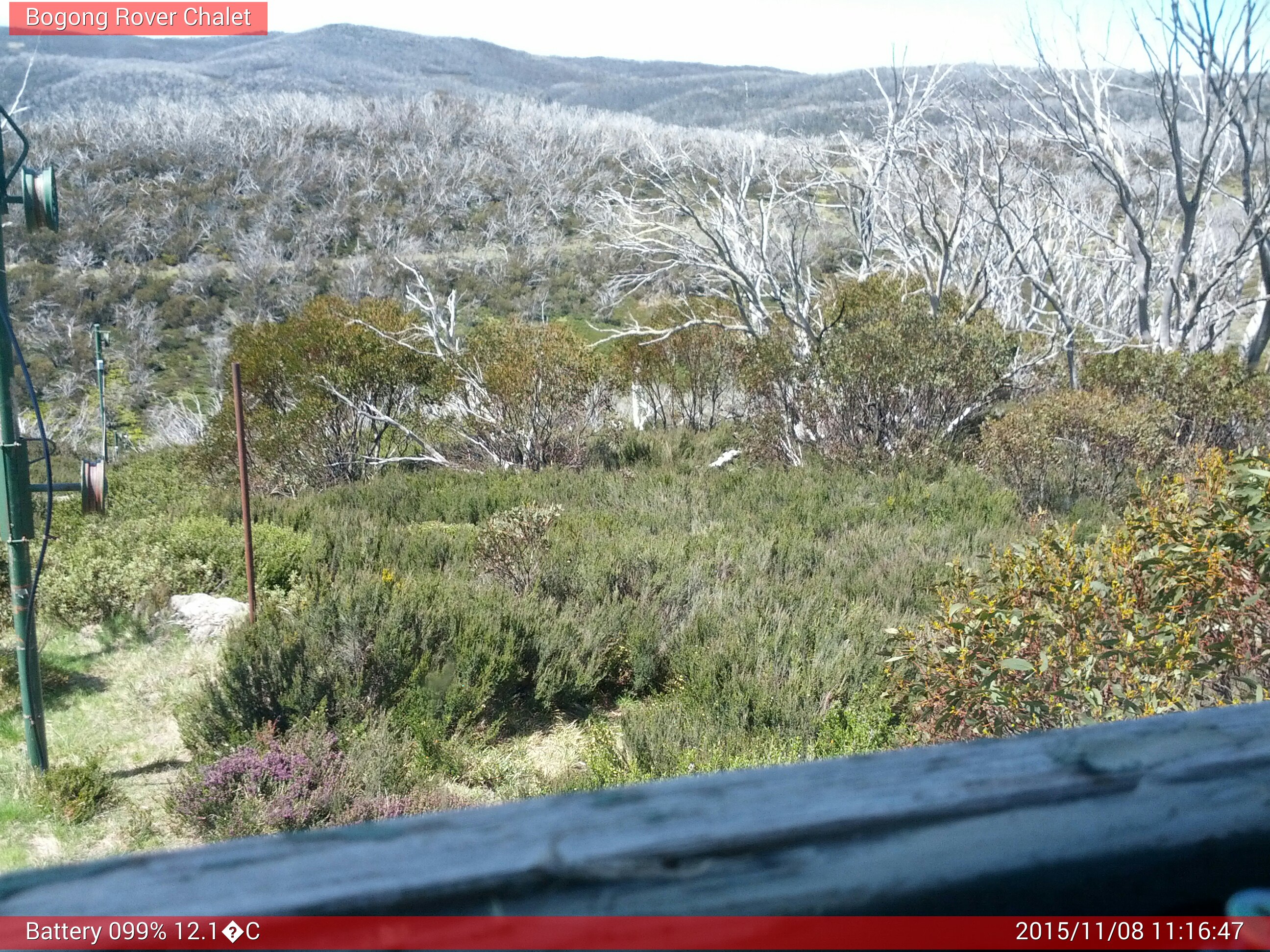 Bogong Web Cam 11:16am Sunday 8th of November 2015