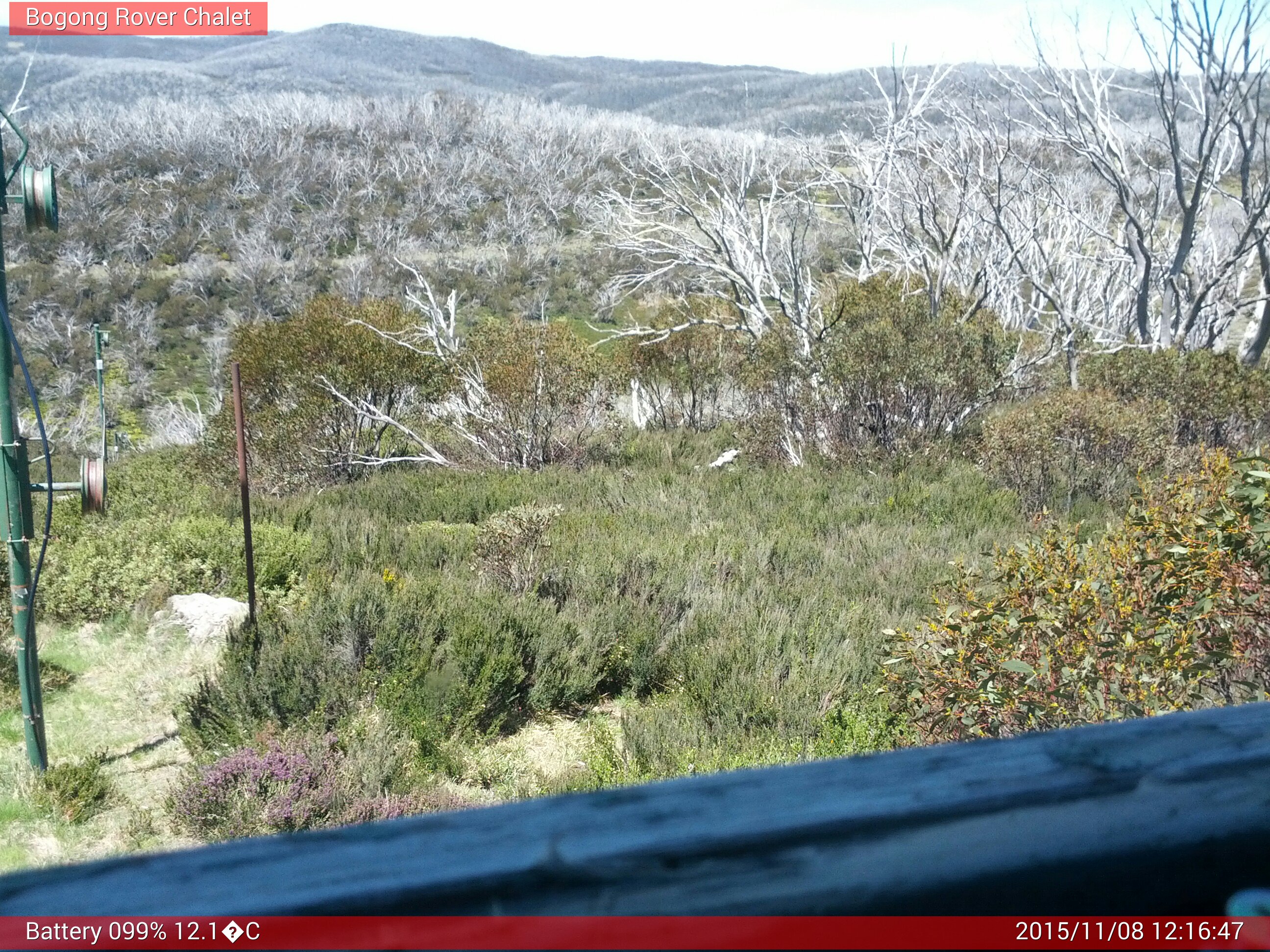 Bogong Web Cam 12:16pm Sunday 8th of November 2015