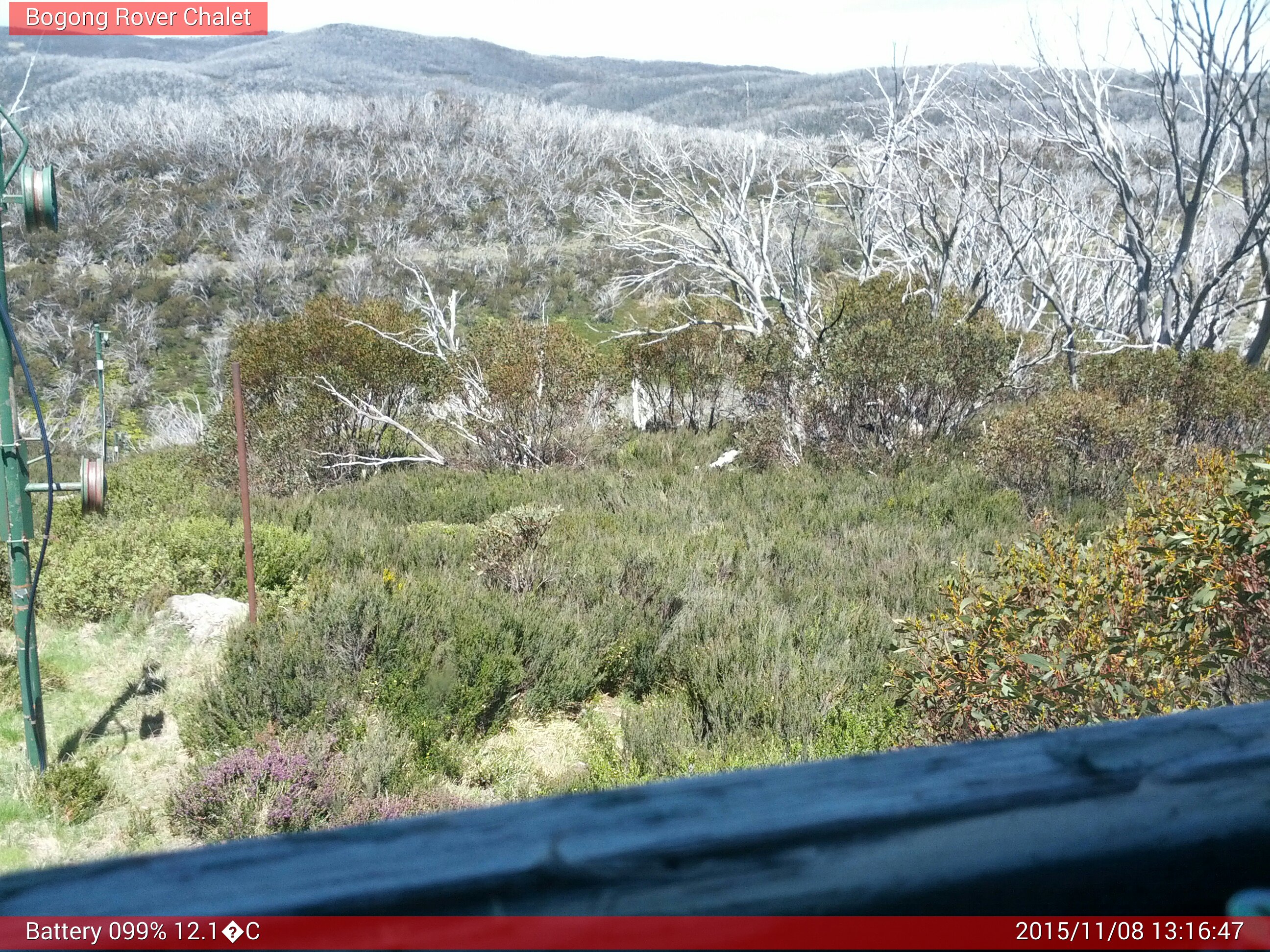 Bogong Web Cam 1:16pm Sunday 8th of November 2015