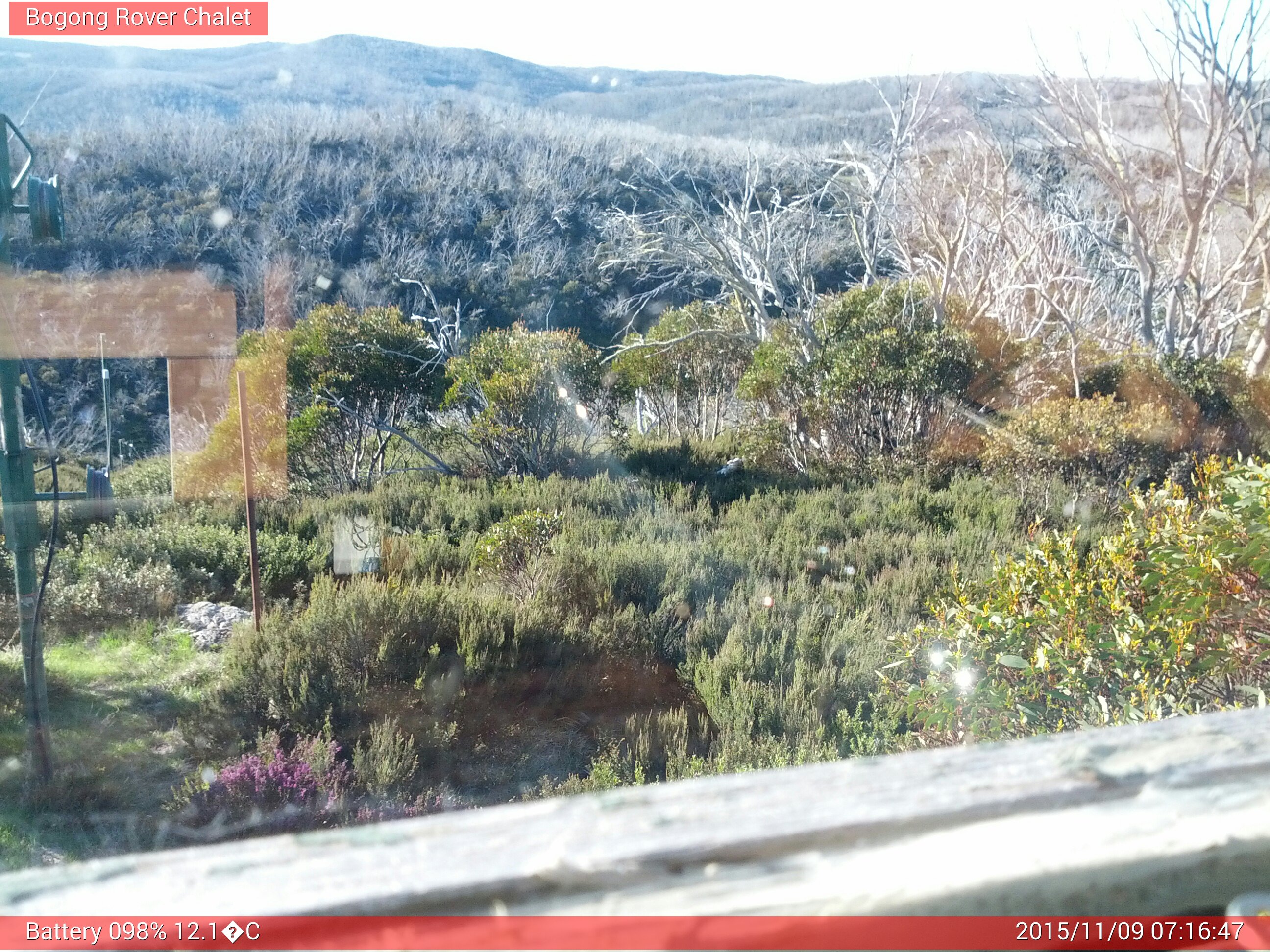 Bogong Web Cam 7:16am Monday 9th of November 2015