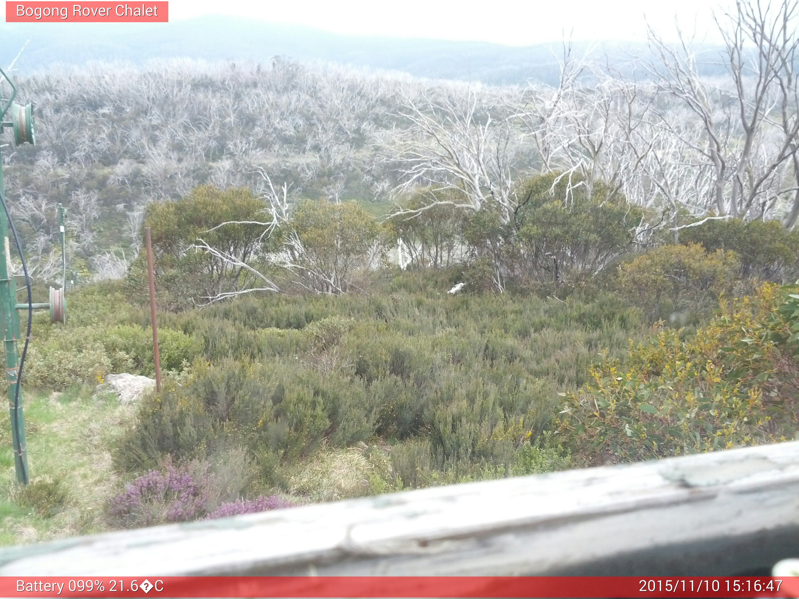 Bogong Web Cam 3:16pm Tuesday 10th of November 2015