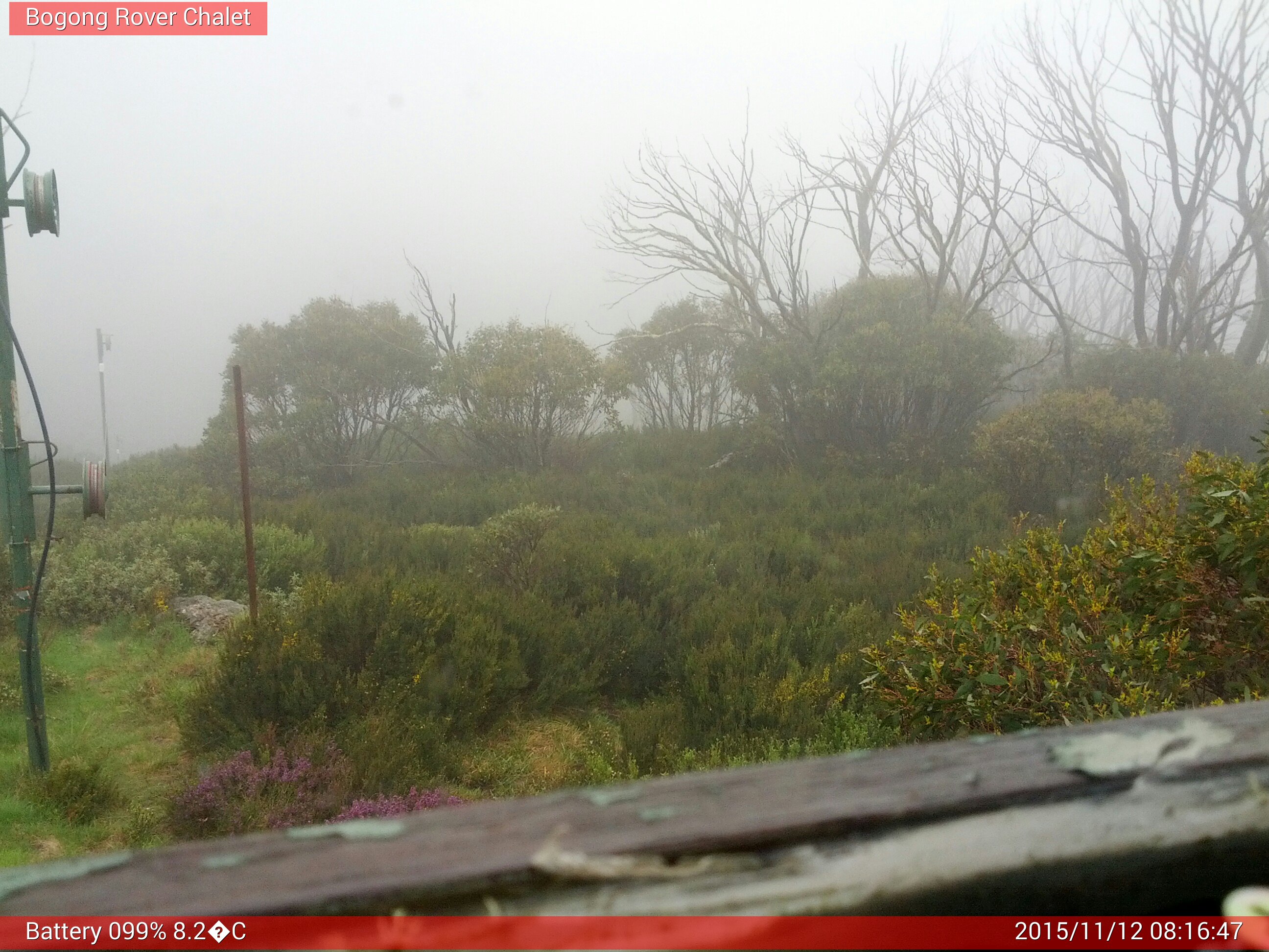 Bogong Web Cam 8:16am Thursday 12th of November 2015