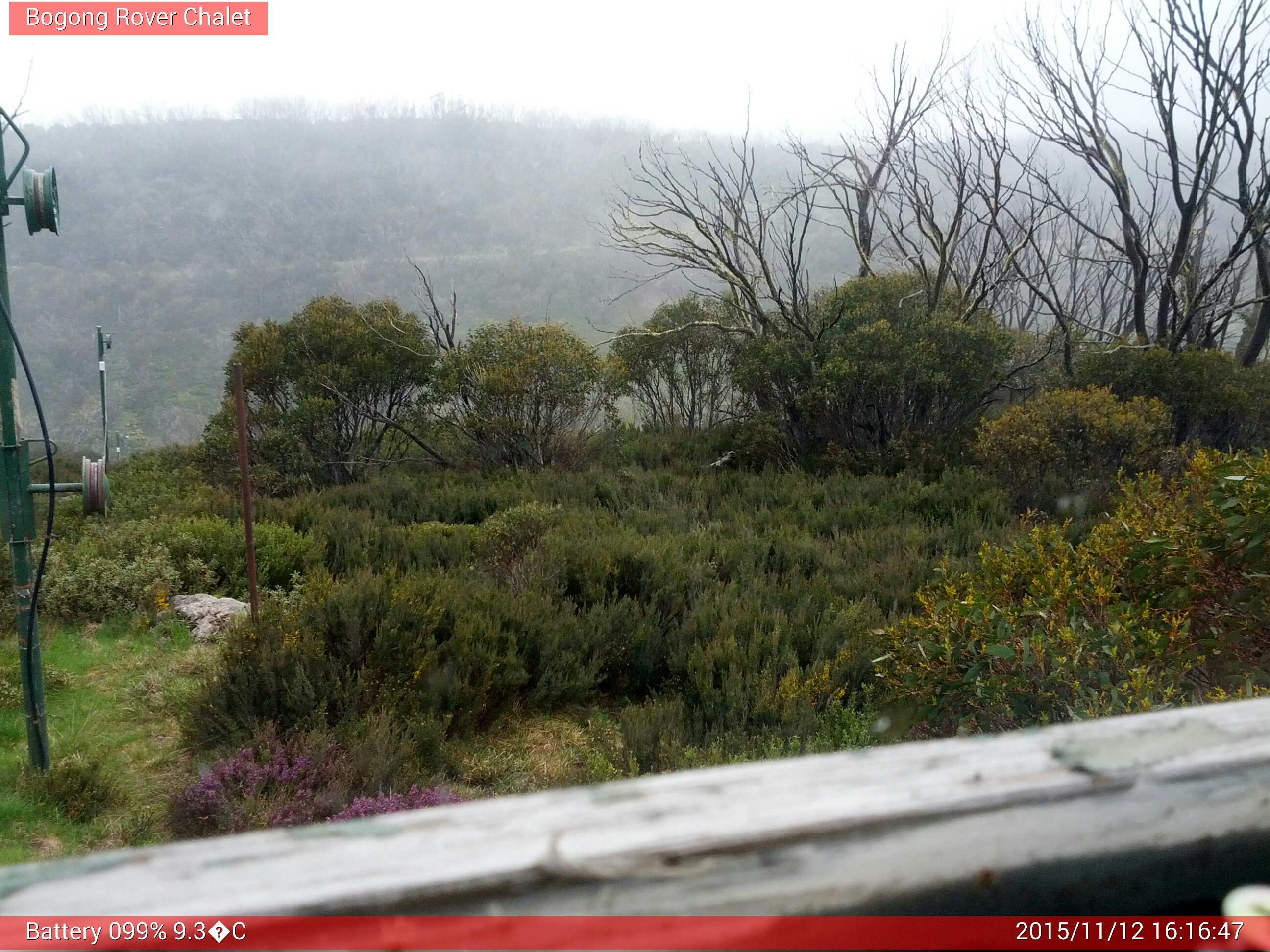 Bogong Web Cam 4:16pm Thursday 12th of November 2015