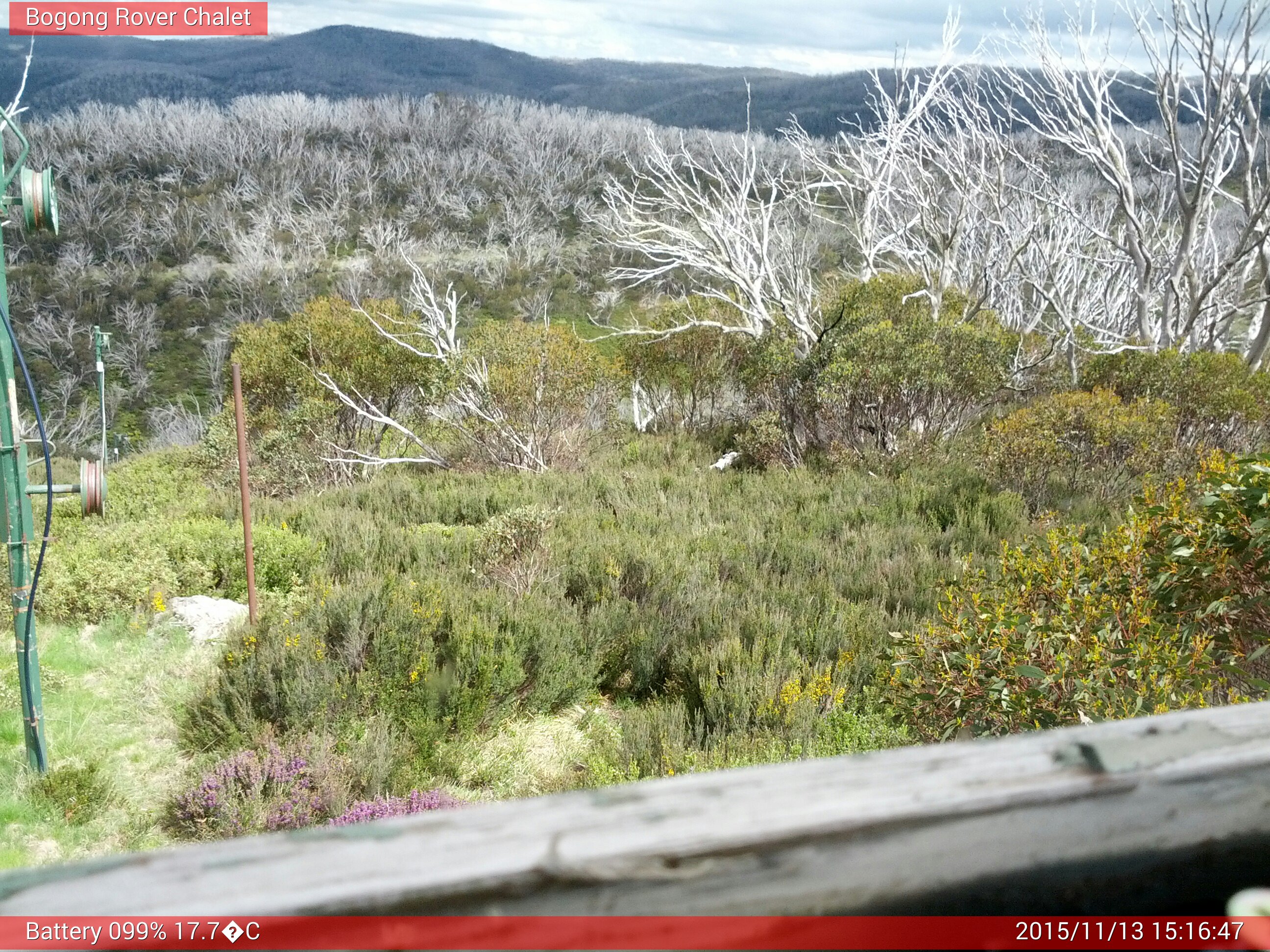 Bogong Web Cam 3:16pm Friday 13th of November 2015