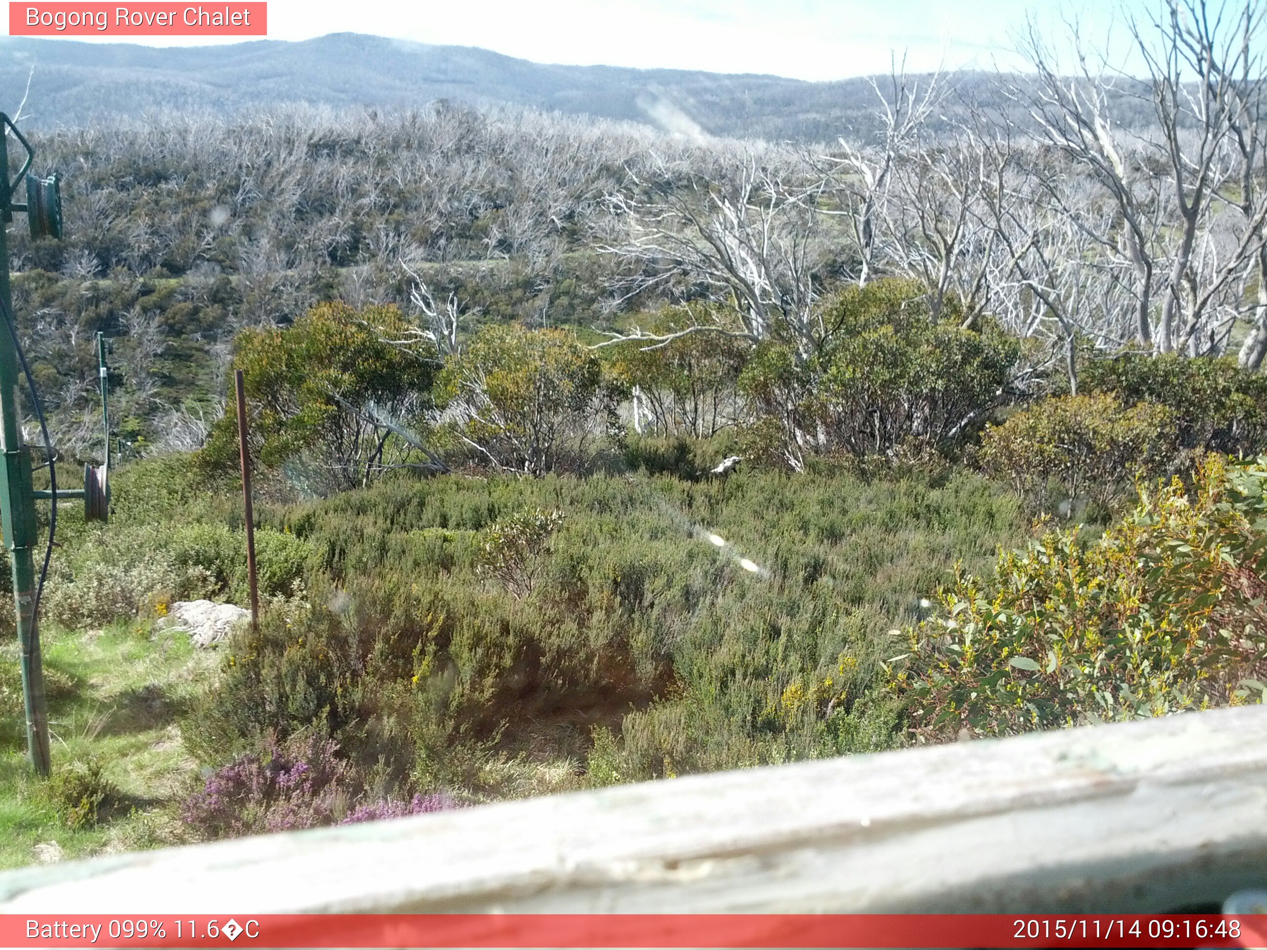 Bogong Web Cam 9:16am Saturday 14th of November 2015