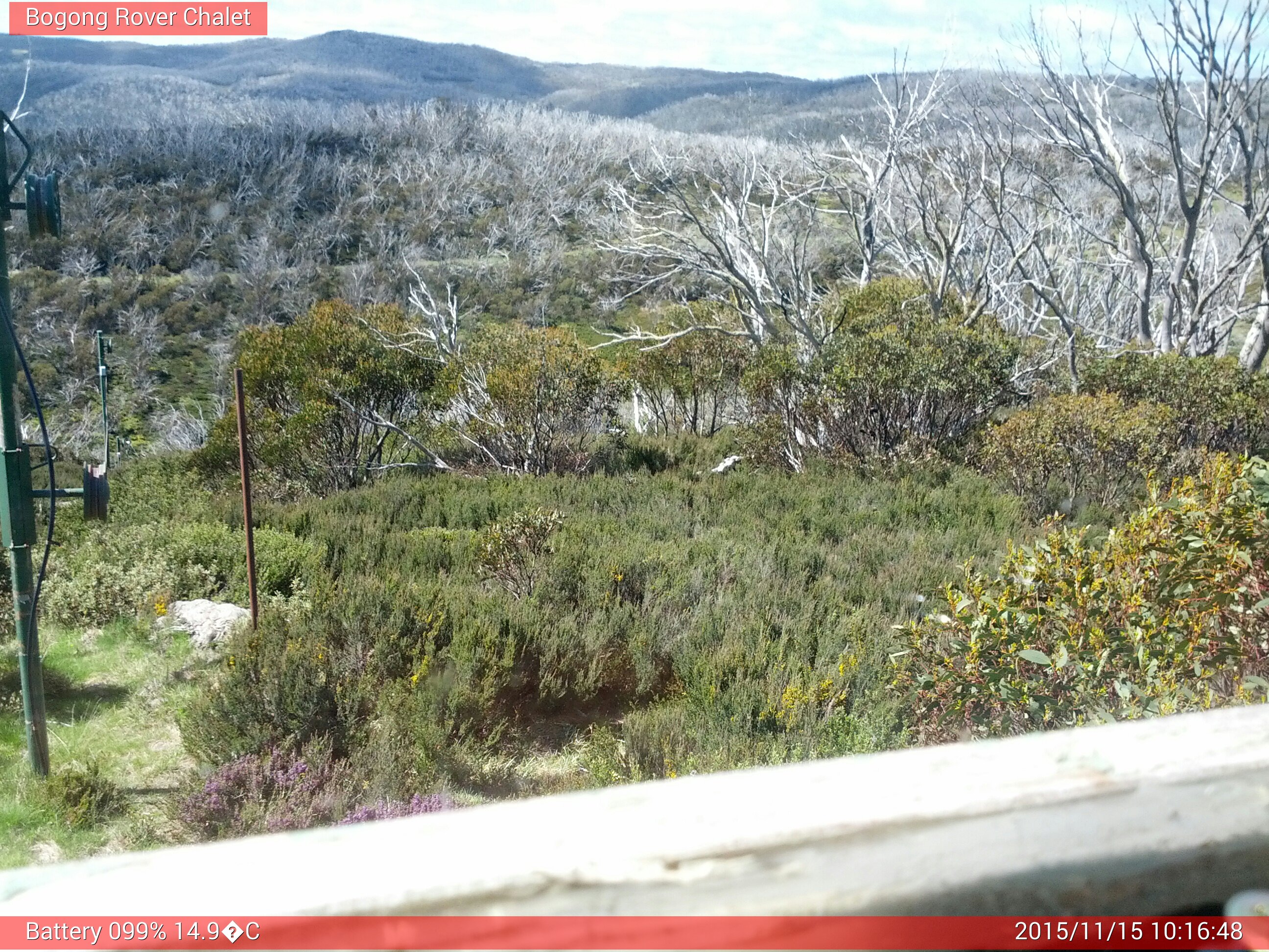 Bogong Web Cam 10:16am Sunday 15th of November 2015