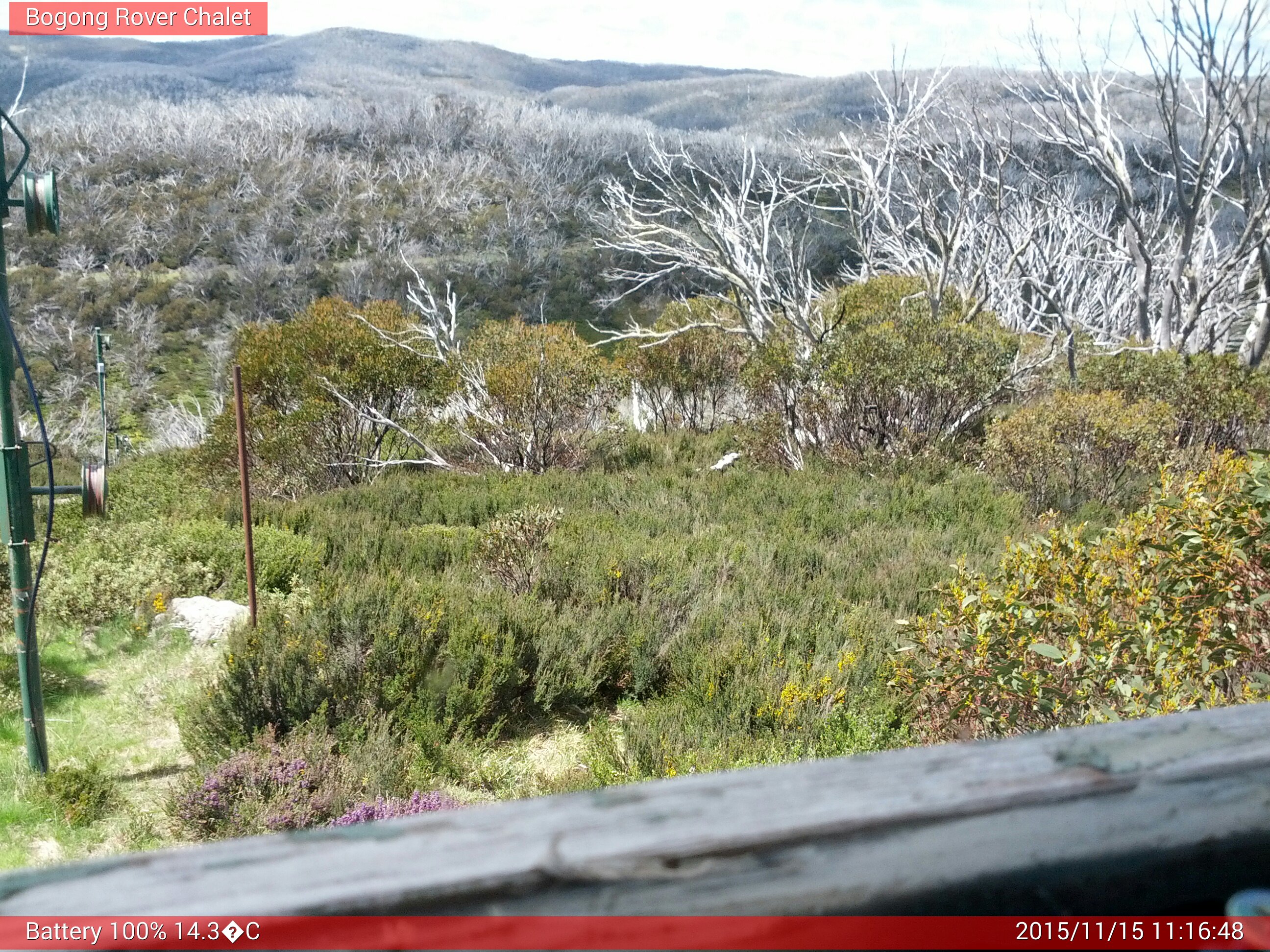 Bogong Web Cam 11:16am Sunday 15th of November 2015