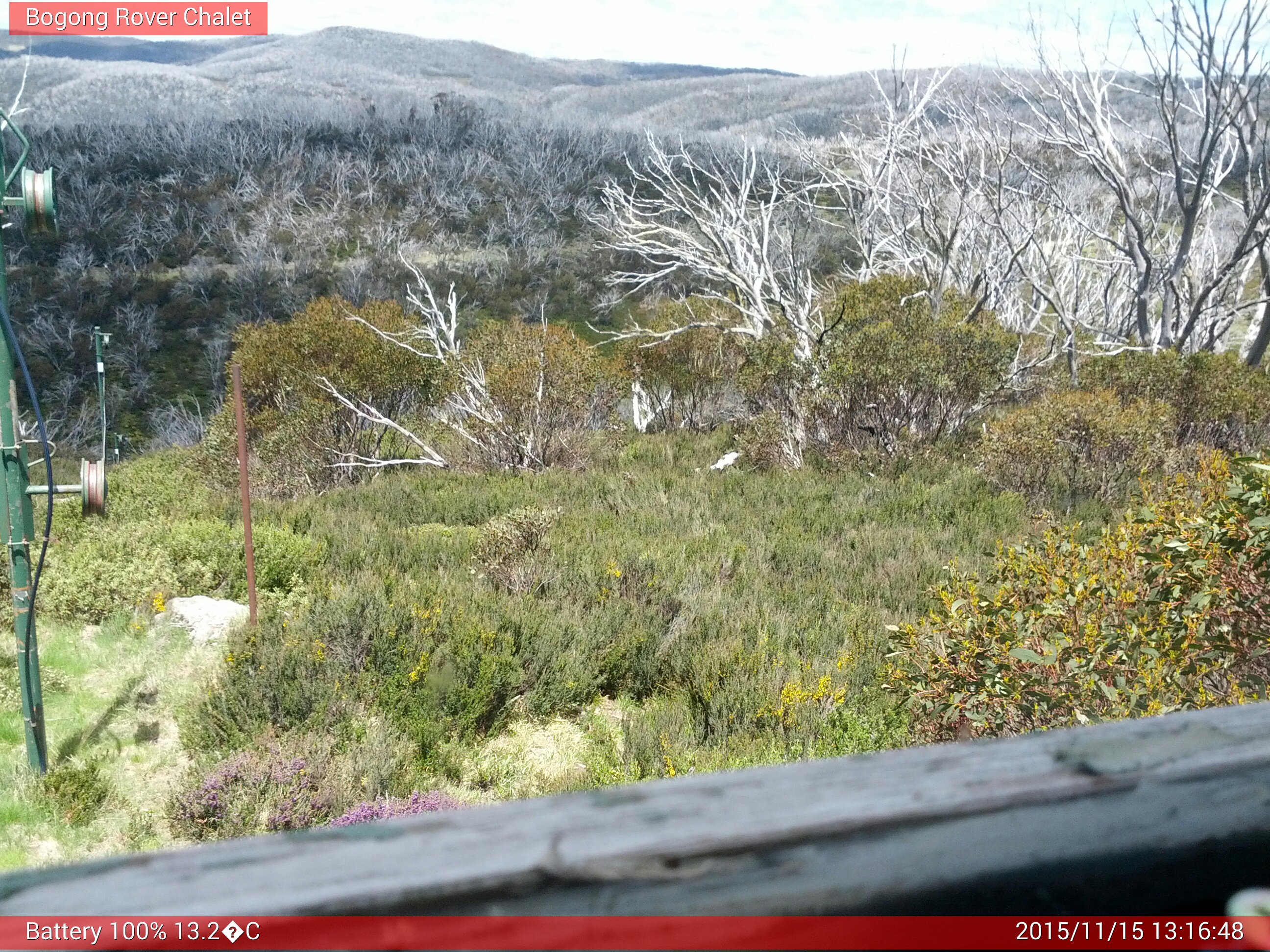 Bogong Web Cam 1:16pm Sunday 15th of November 2015