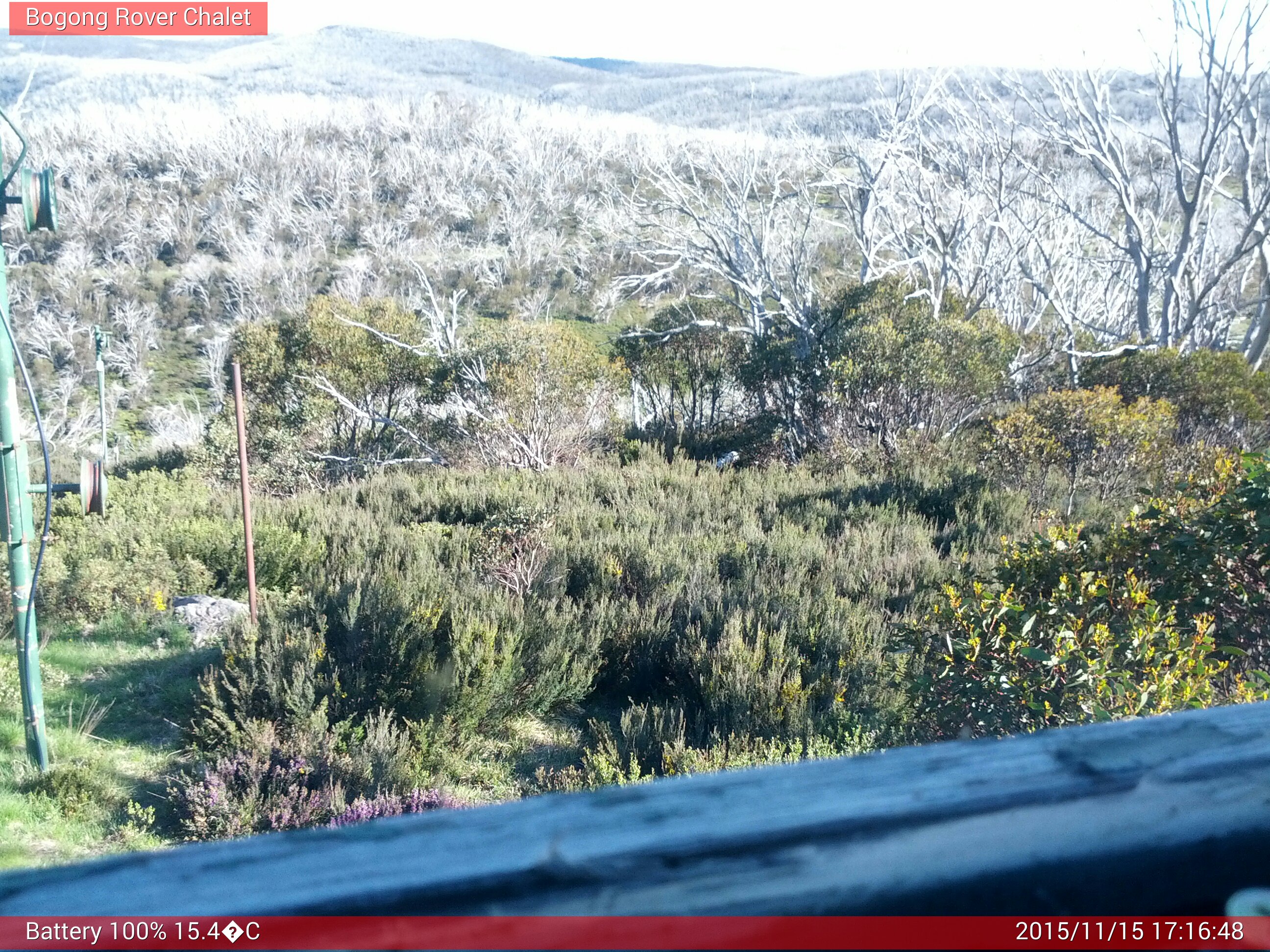 Bogong Web Cam 5:16pm Sunday 15th of November 2015