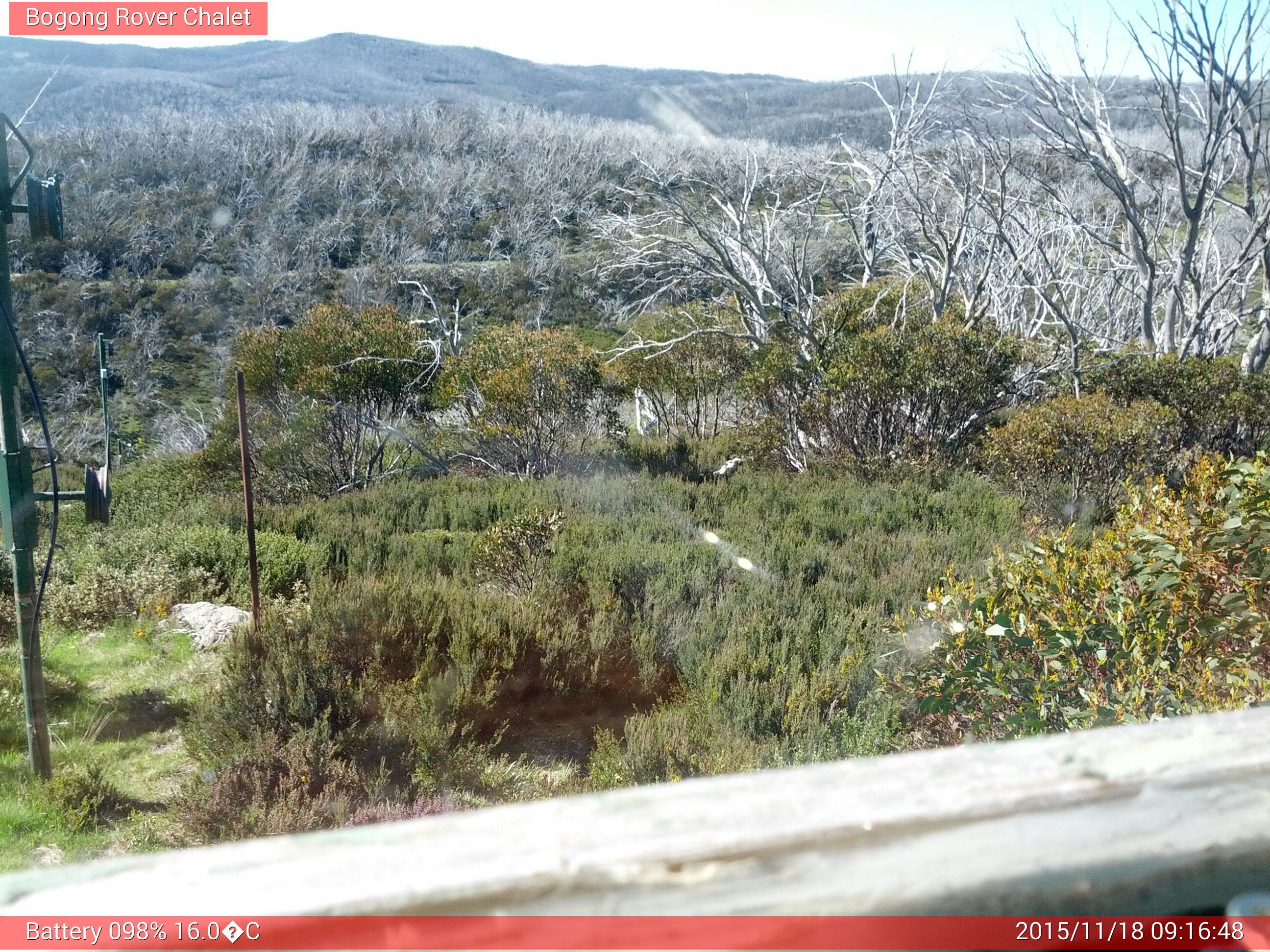 Bogong Web Cam 9:16am Wednesday 18th of November 2015