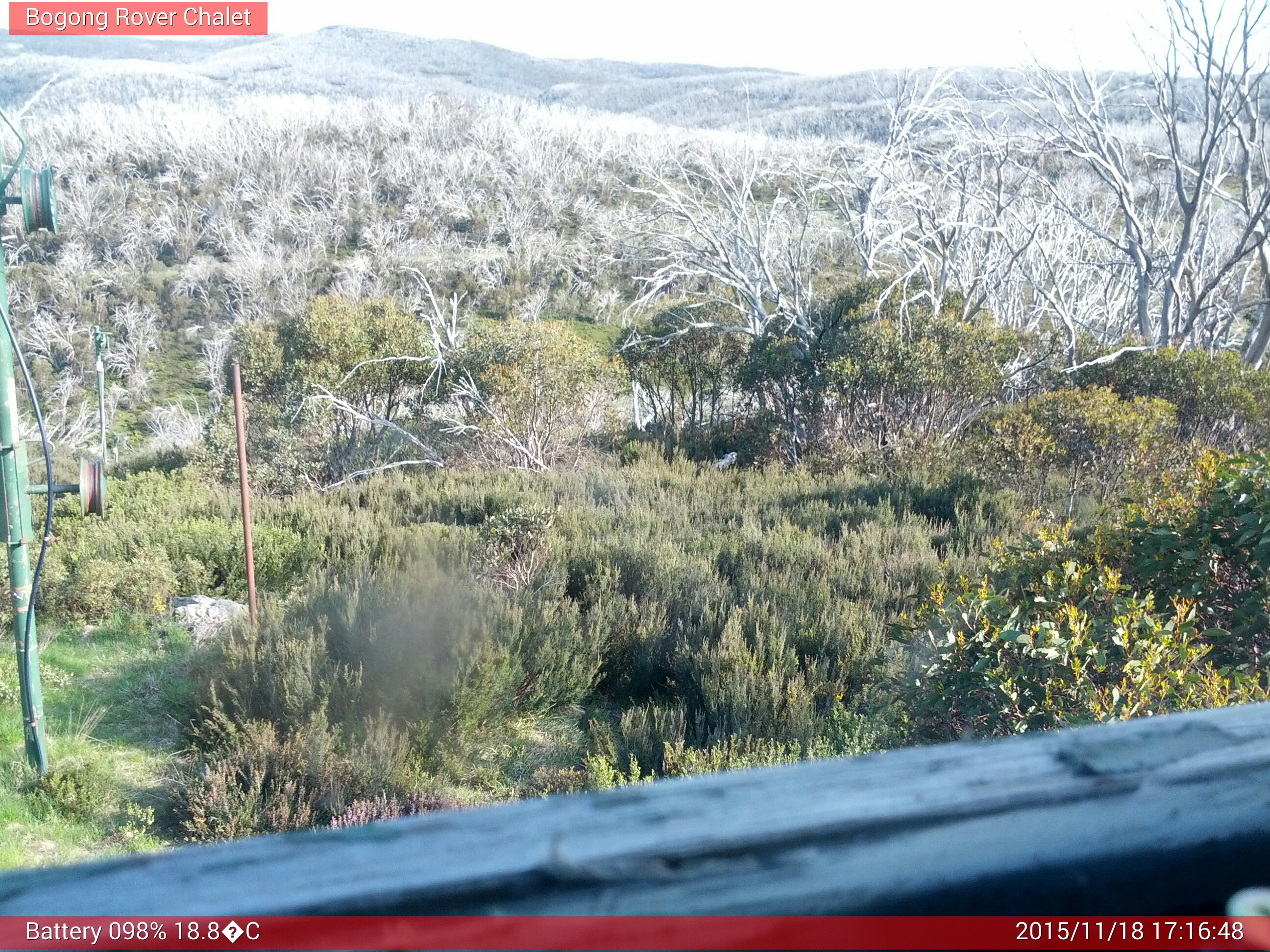 Bogong Web Cam 5:16pm Wednesday 18th of November 2015