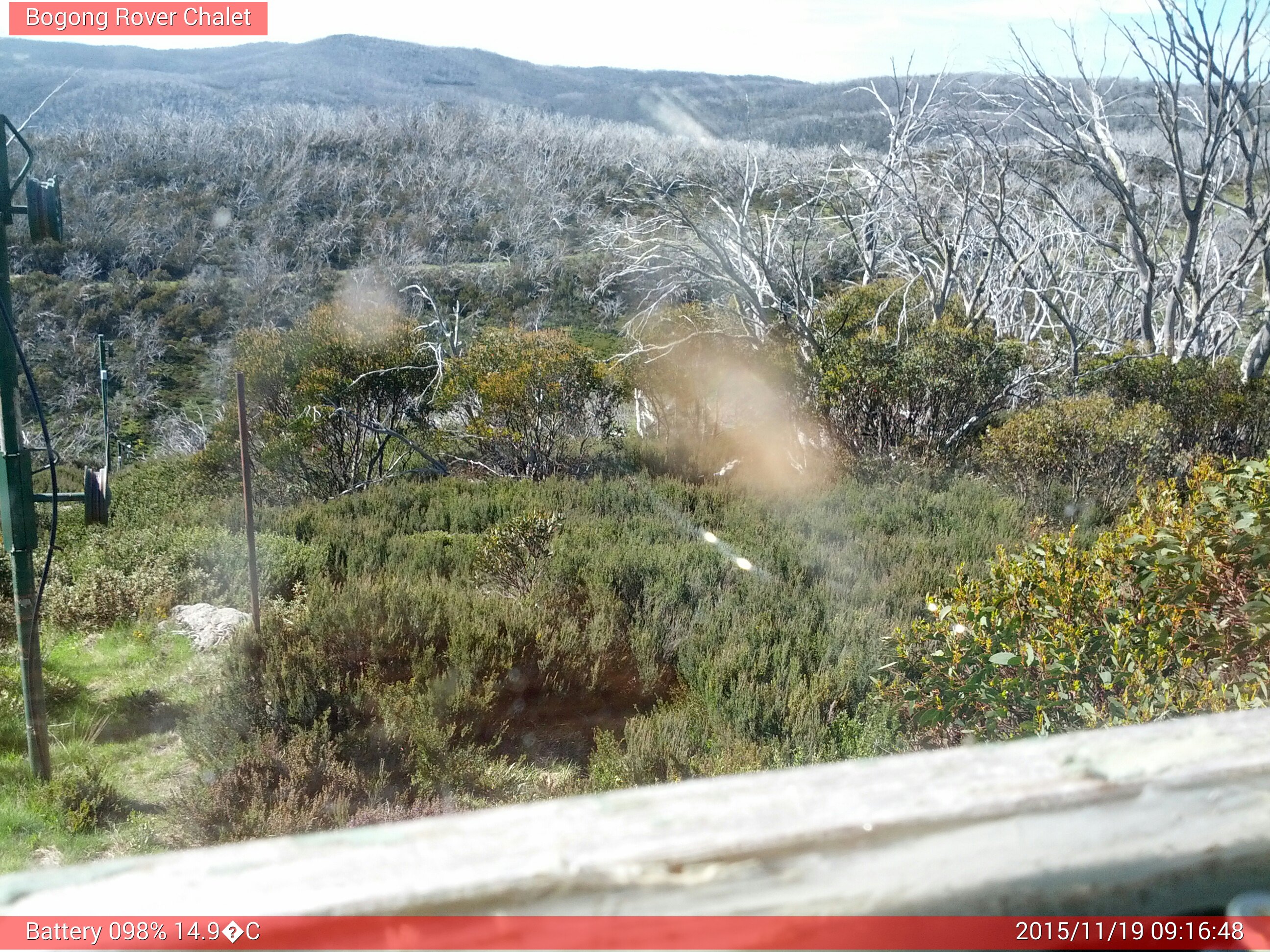 Bogong Web Cam 9:16am Thursday 19th of November 2015