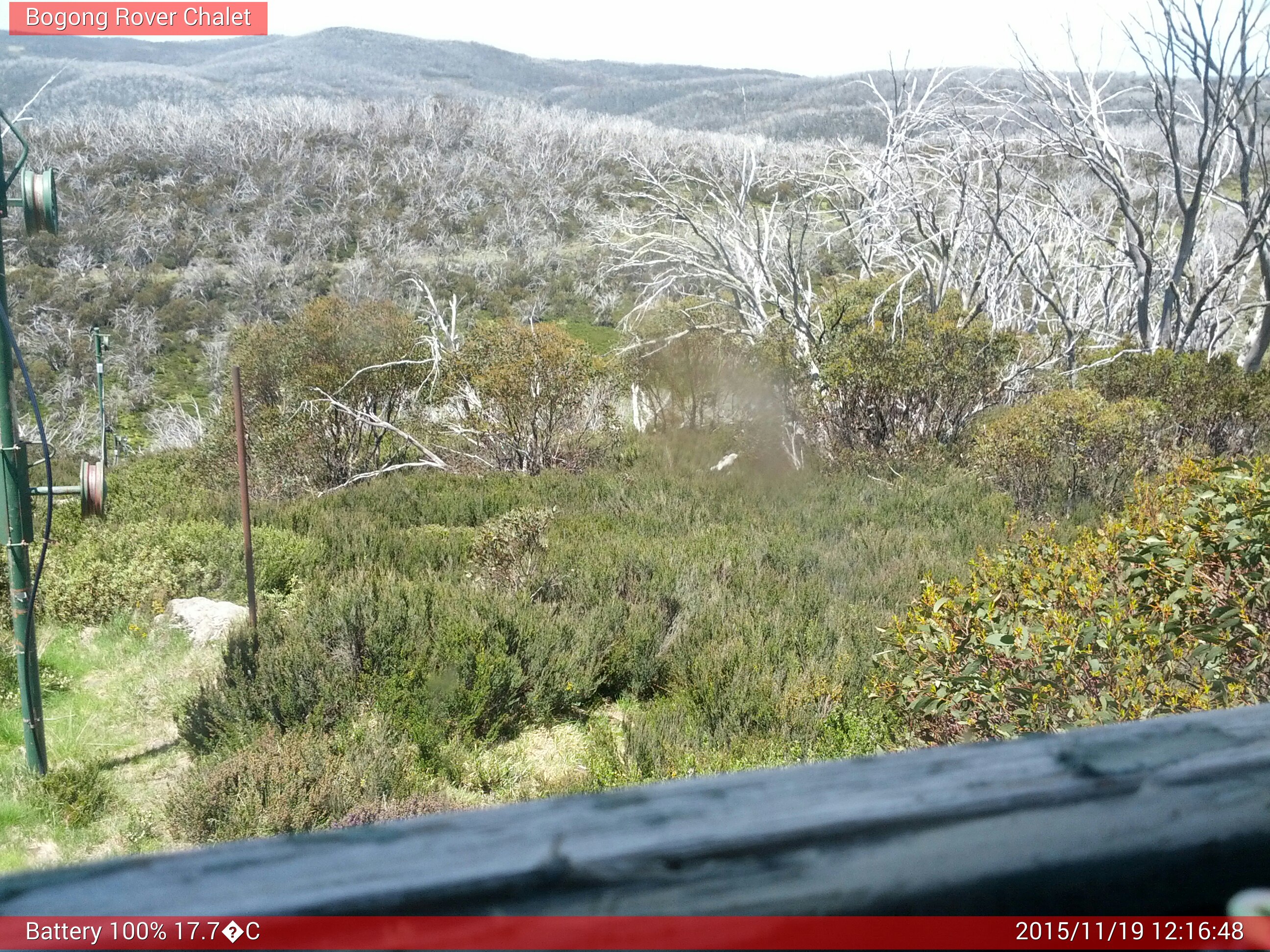 Bogong Web Cam 12:16pm Thursday 19th of November 2015