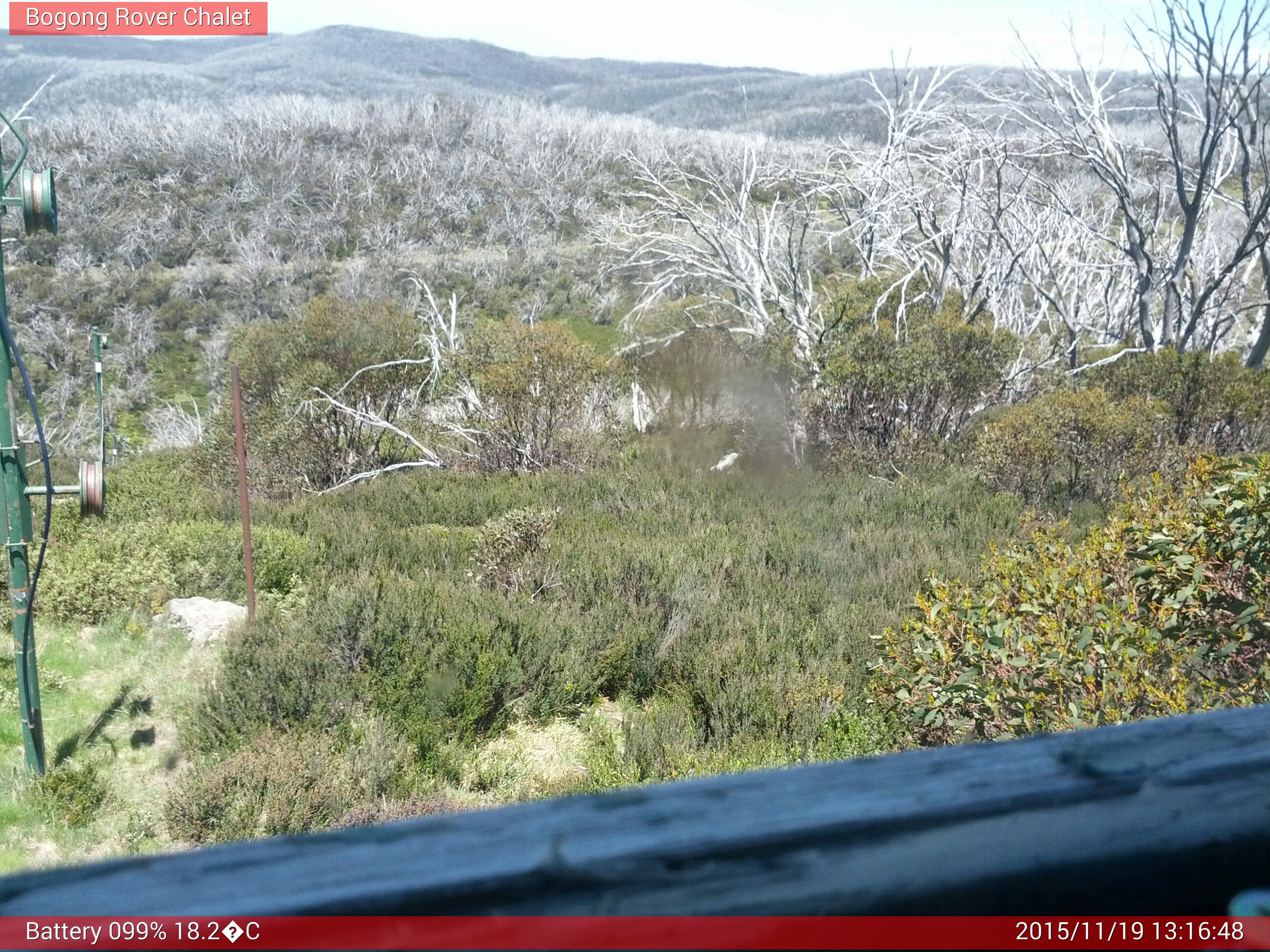 Bogong Web Cam 1:16pm Thursday 19th of November 2015