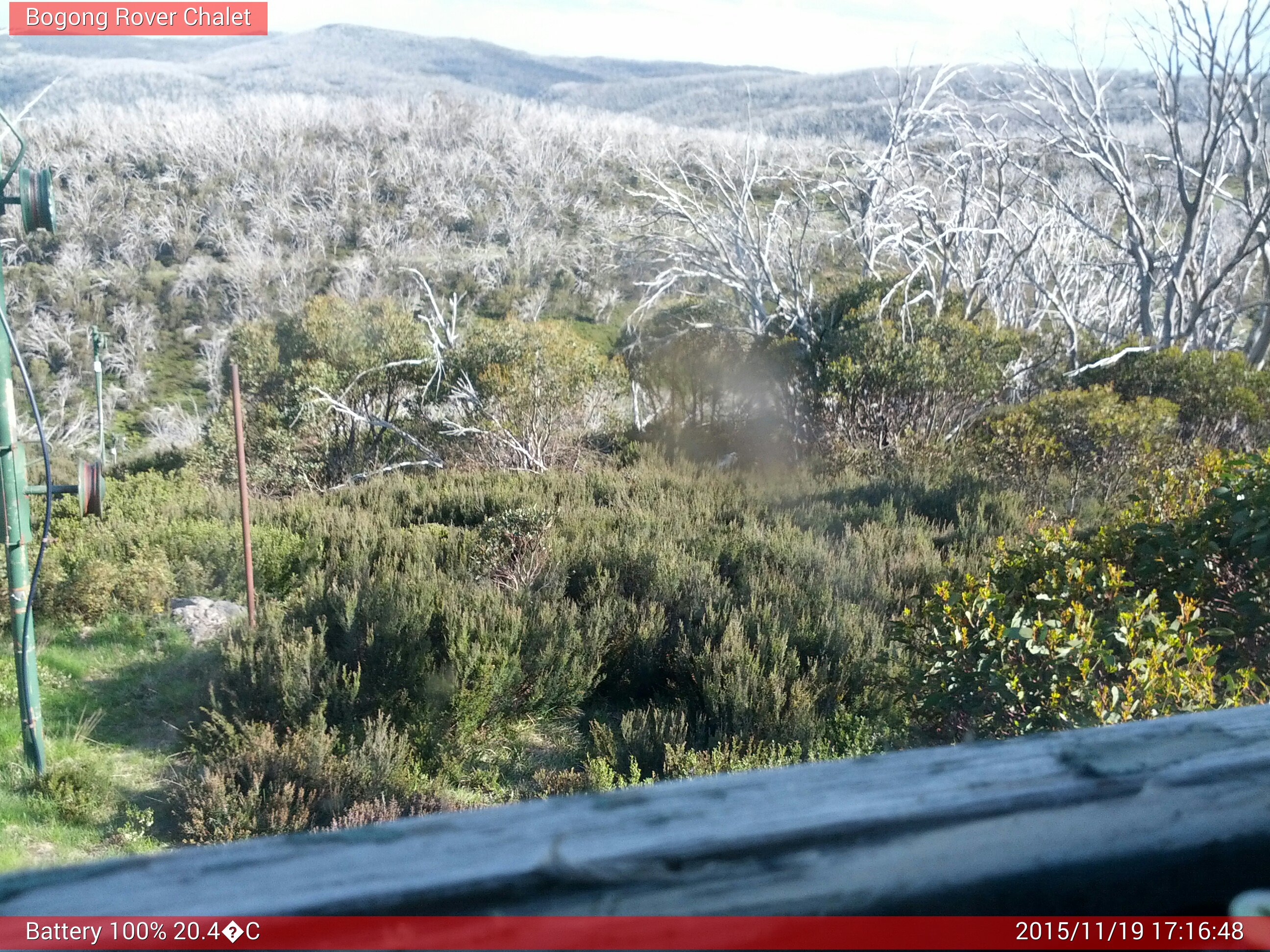 Bogong Web Cam 5:16pm Thursday 19th of November 2015