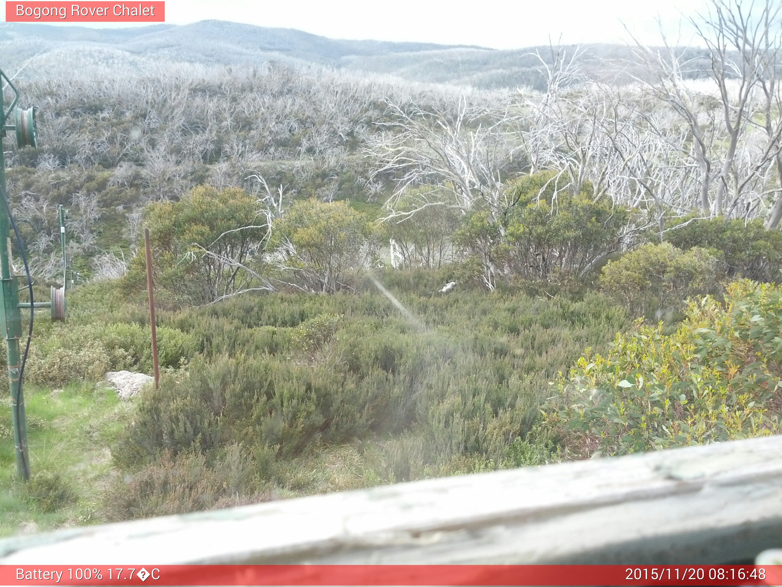 Bogong Web Cam 8:16am Friday 20th of November 2015