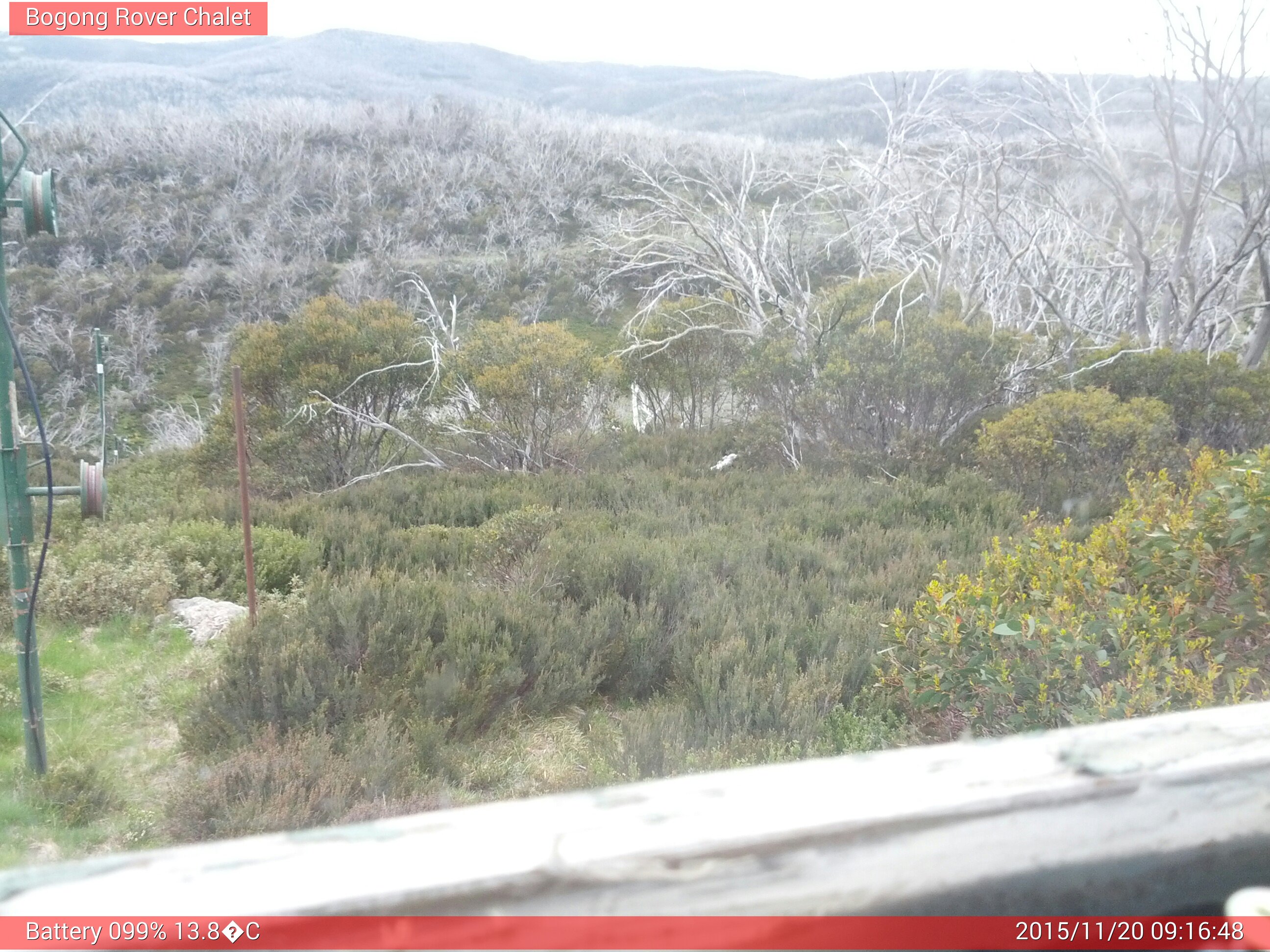 Bogong Web Cam 9:16am Friday 20th of November 2015