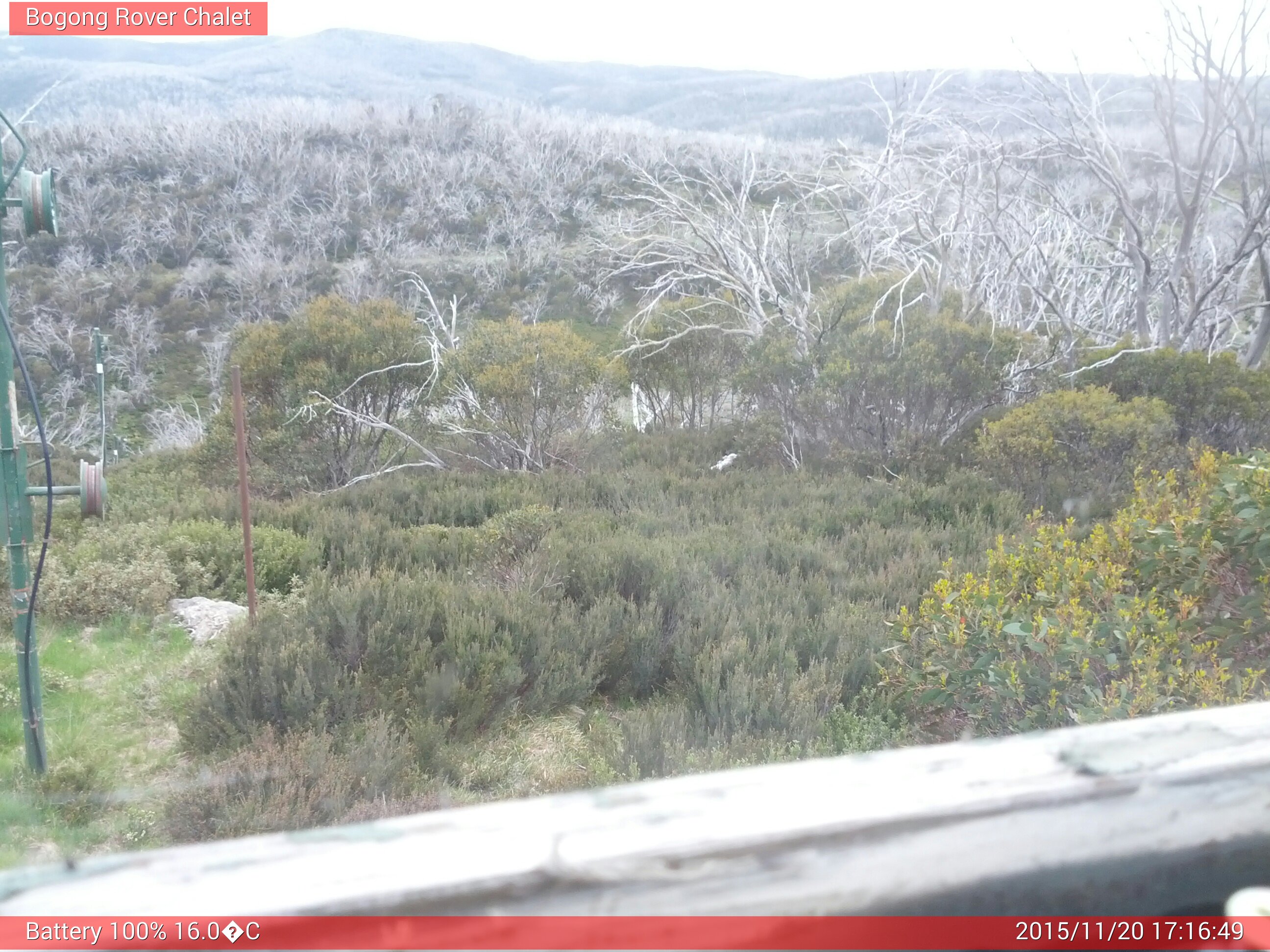 Bogong Web Cam 5:16pm Friday 20th of November 2015