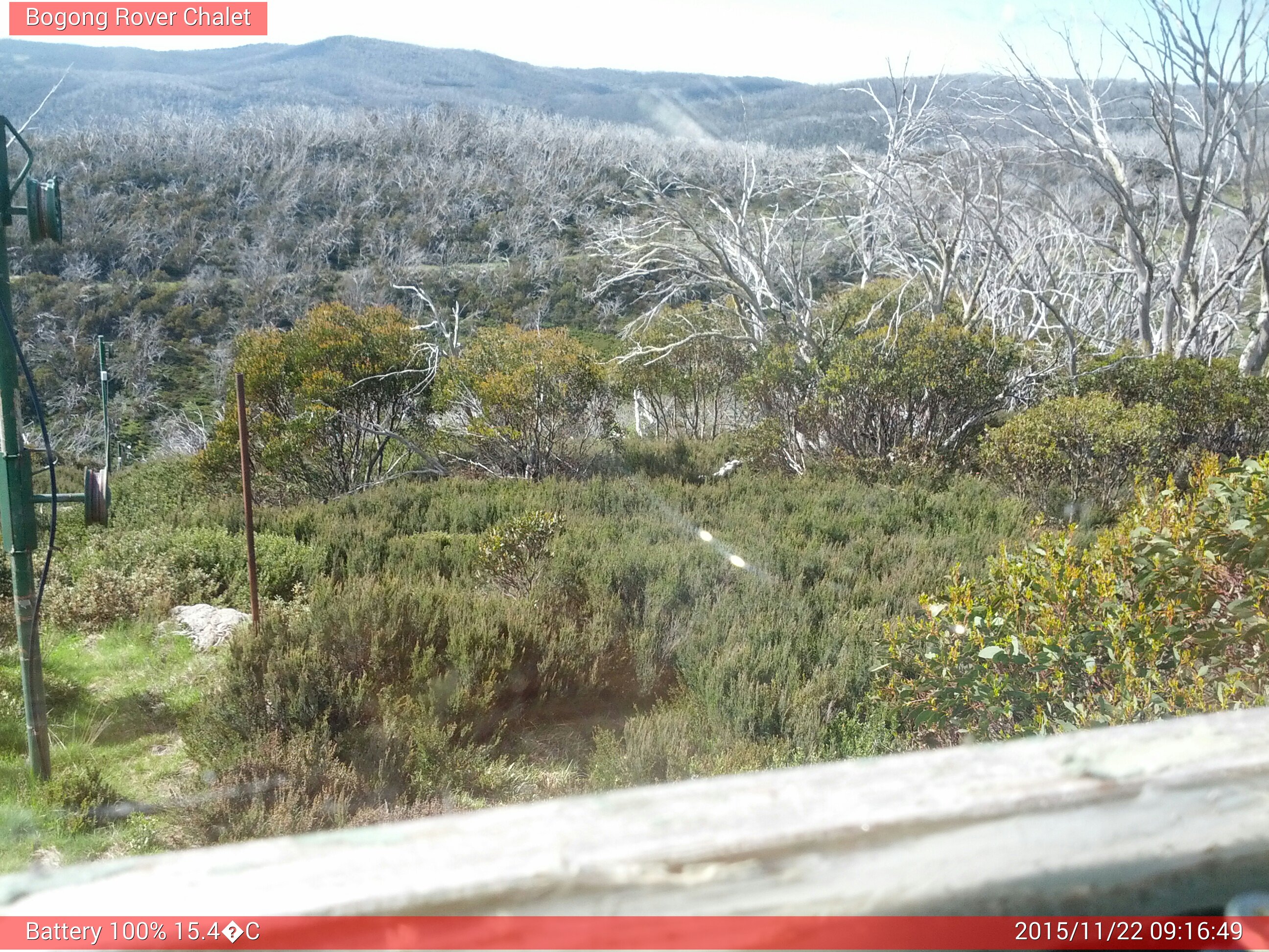 Bogong Web Cam 9:16am Sunday 22nd of November 2015